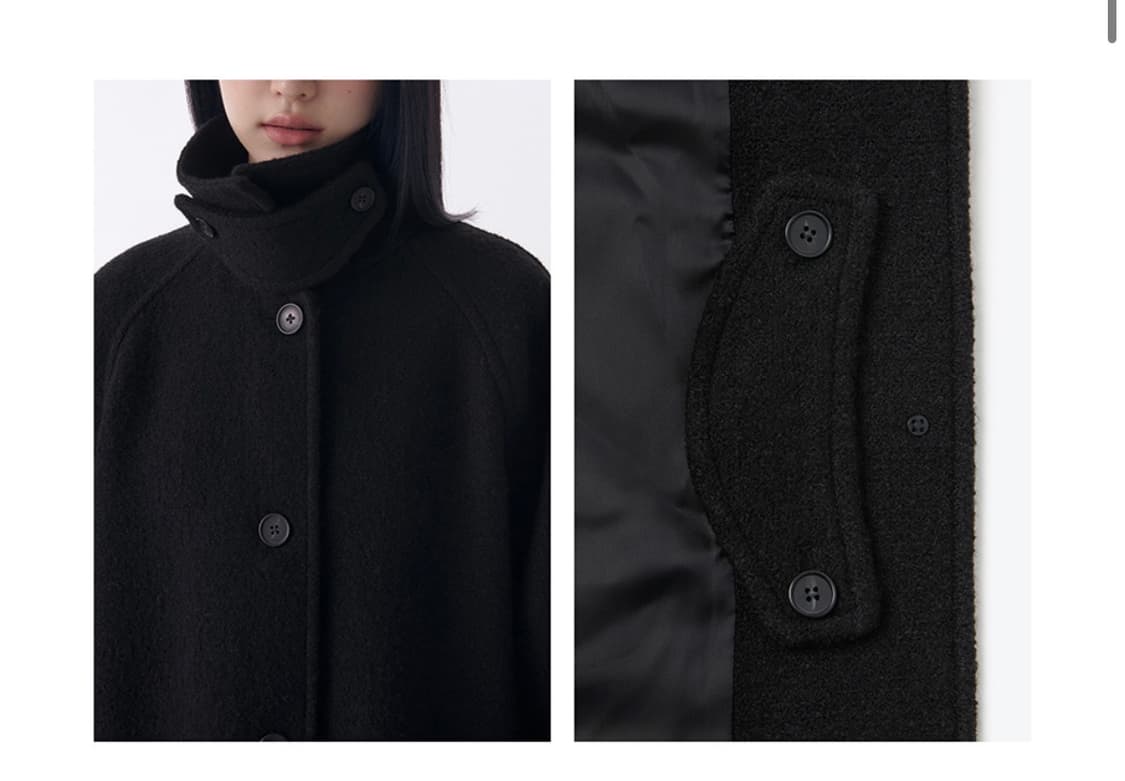 무신사 우먼즈 울 블렌드 부클 발마칸 하프 코트 상품이미지1