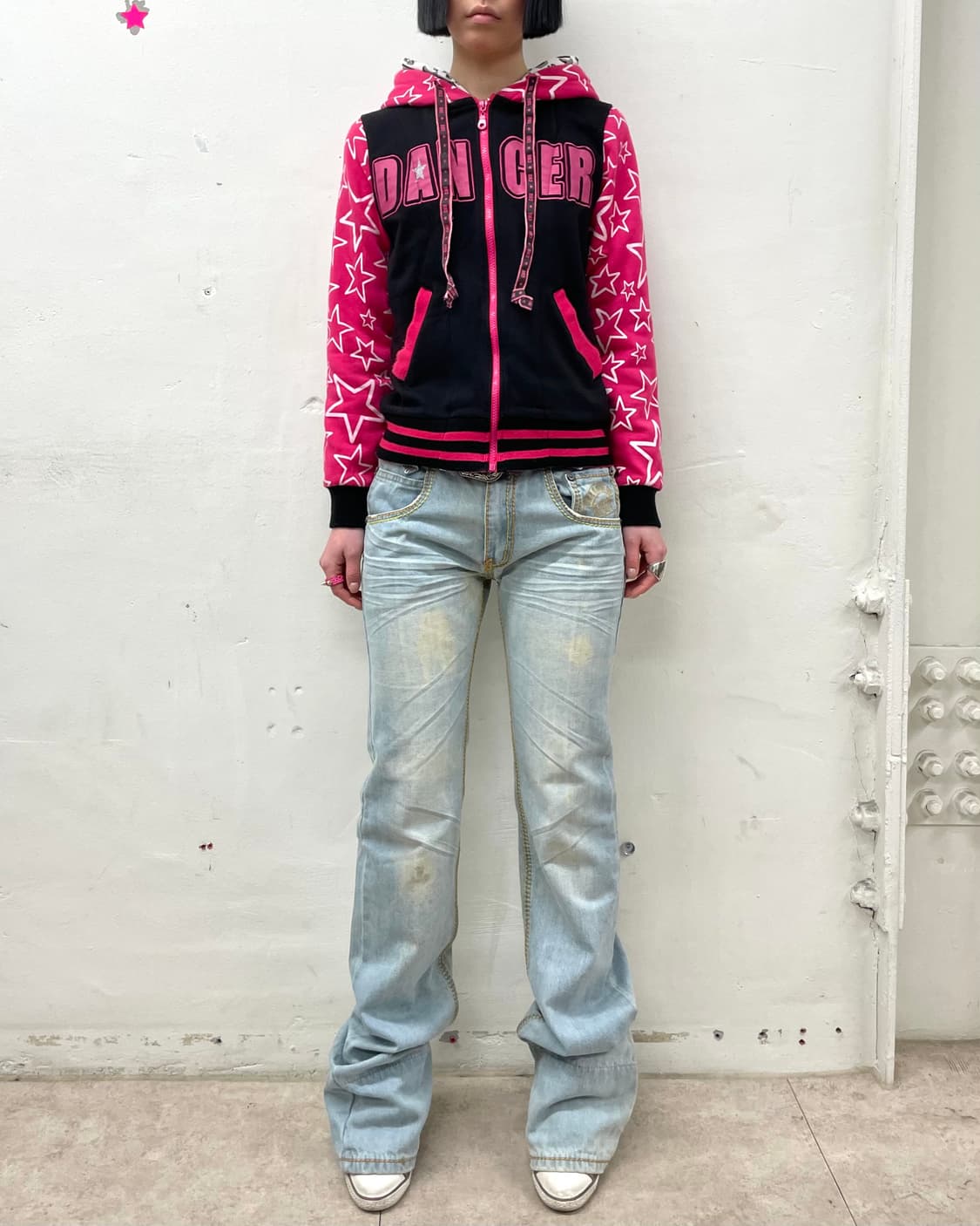 Dancer Pink Star Layered Star Hooded Zip 상품이미지5