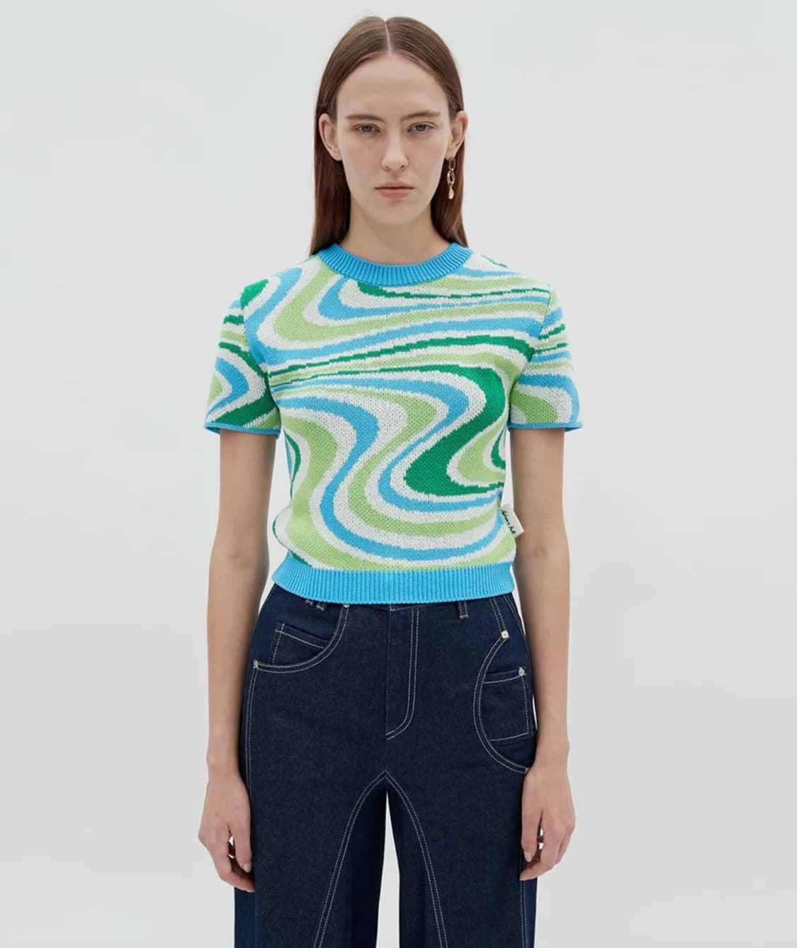 앤더슨벨 델라 자카드 니트 탑 S 상품이미지1