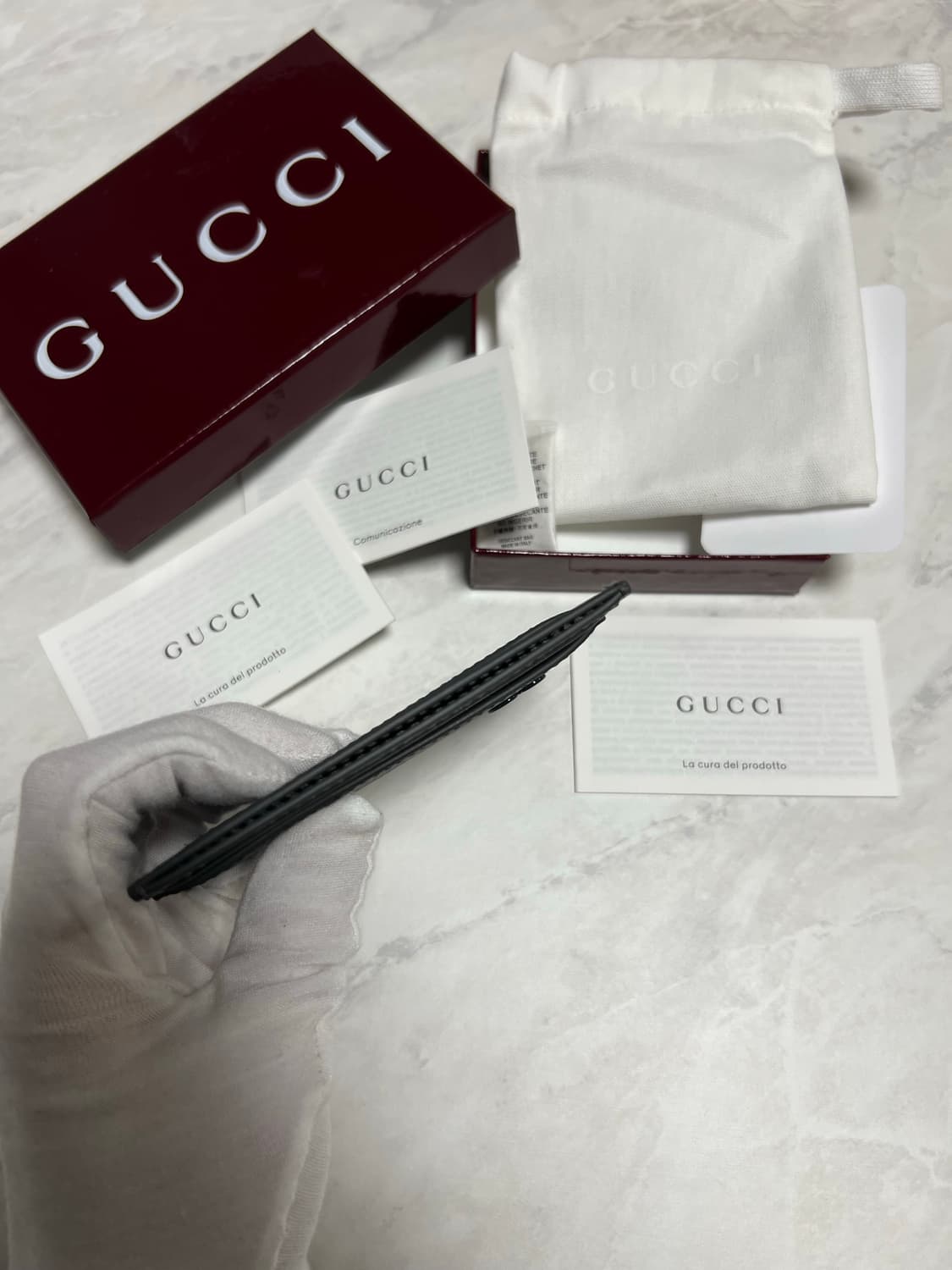 구찌 그레이 트리밍 GG 카드지갑 상품이미지3