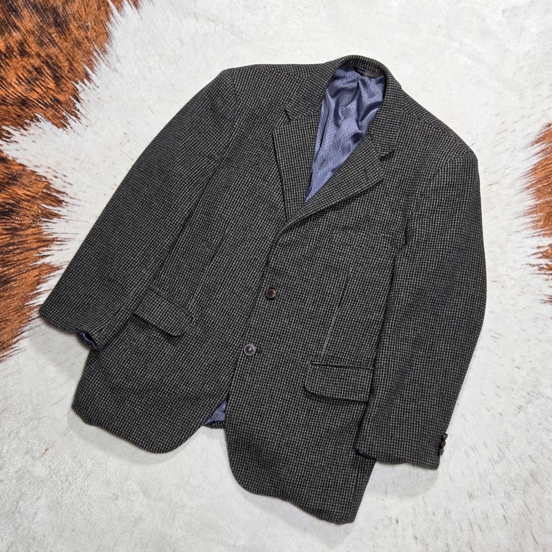 브렌 우드 모소재 체크 블레이저 자켓 상품이미지1