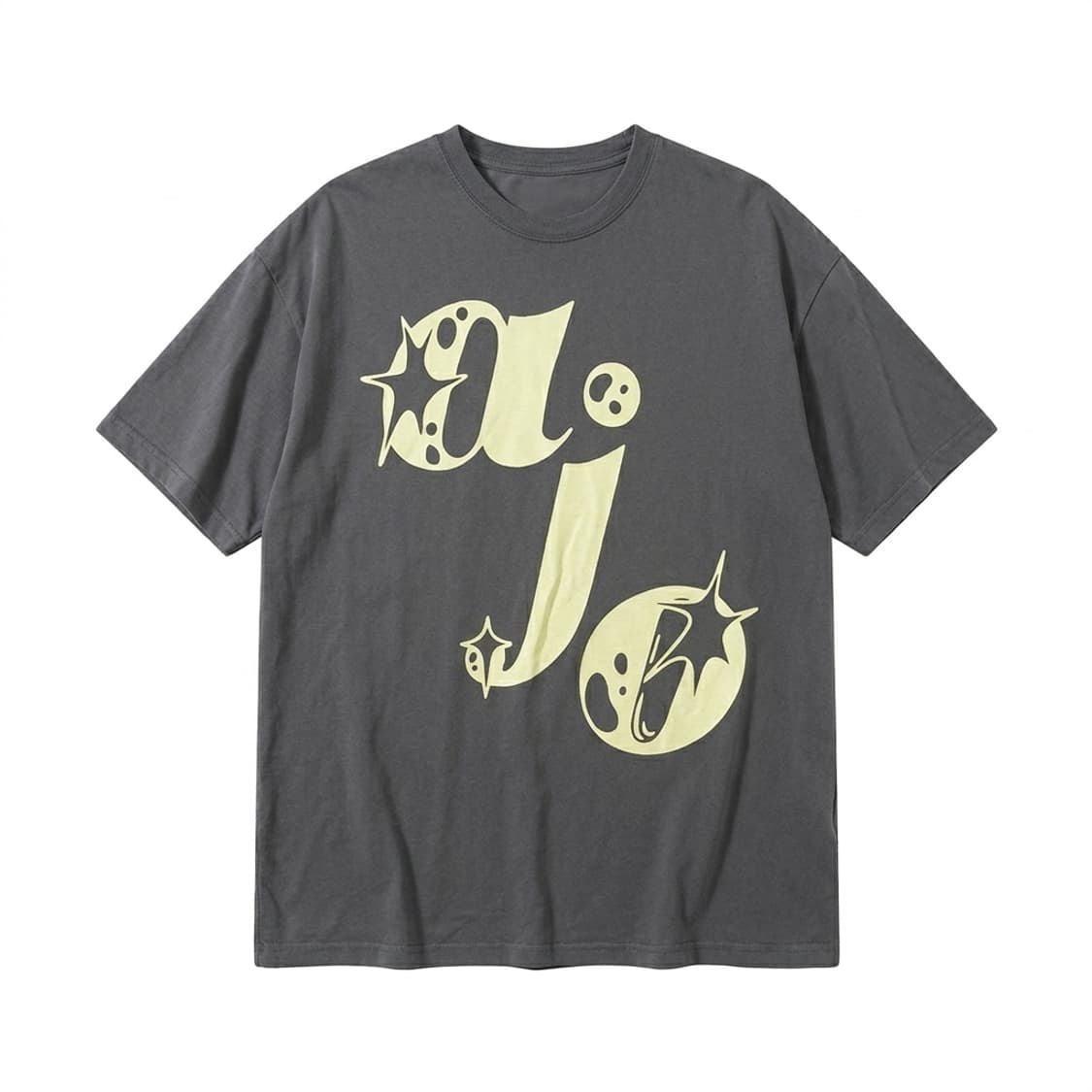 Ajobyajo 그레이 그래픽 반팔티 상품이미지1