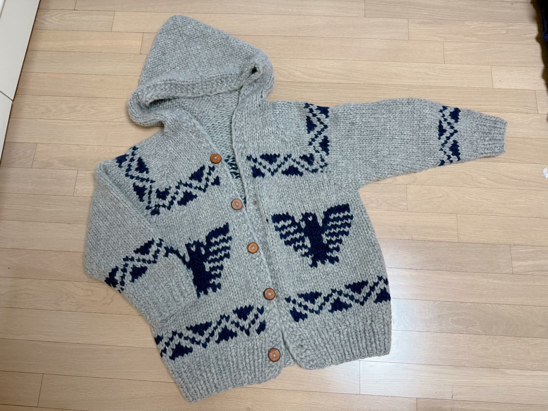 헤비울 코위찬 후디 니트 가디건 빈티지 상품이미지5