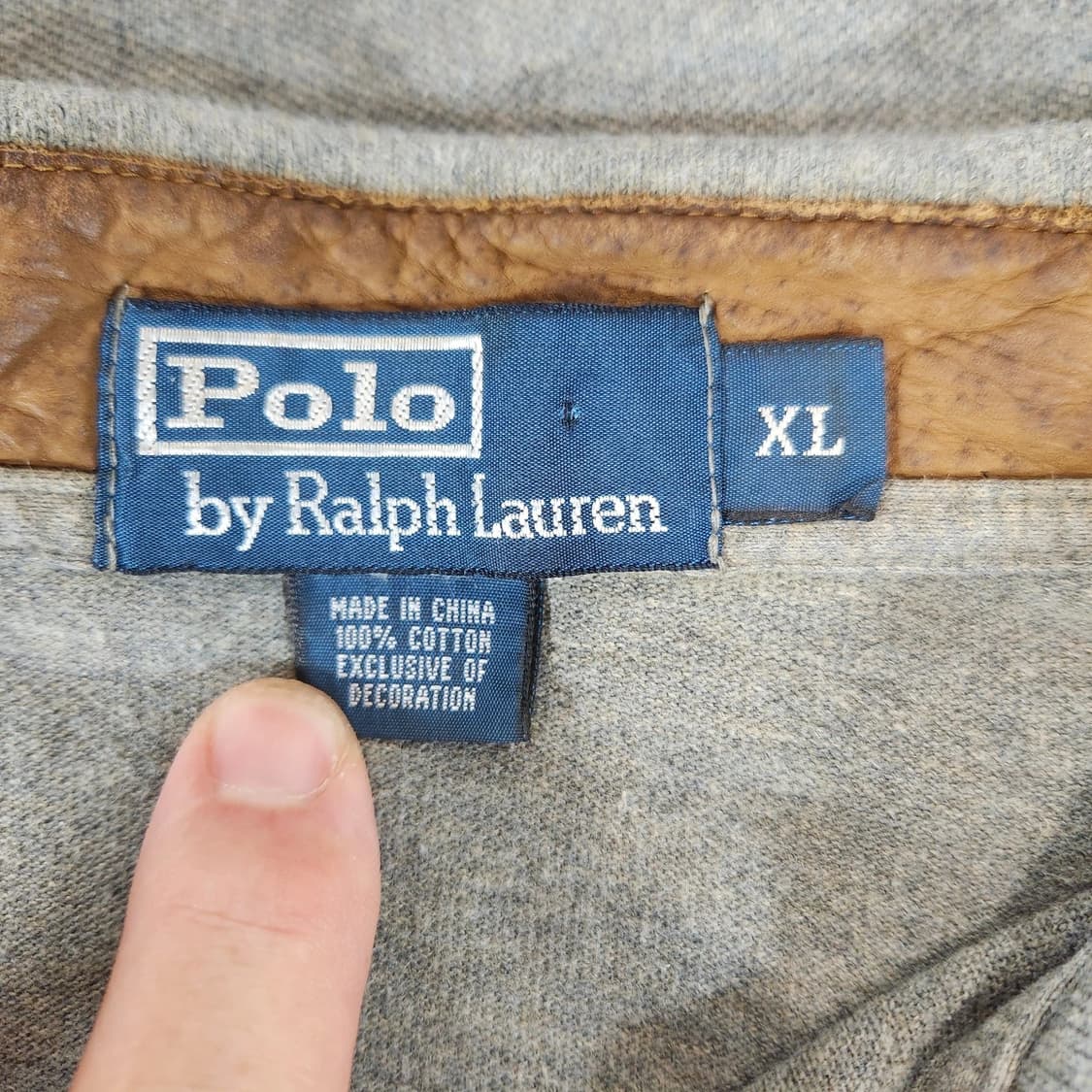 폴로 랄프로렌 레더 트림 빅포니 롱슬리브 카라티 상품이미지5