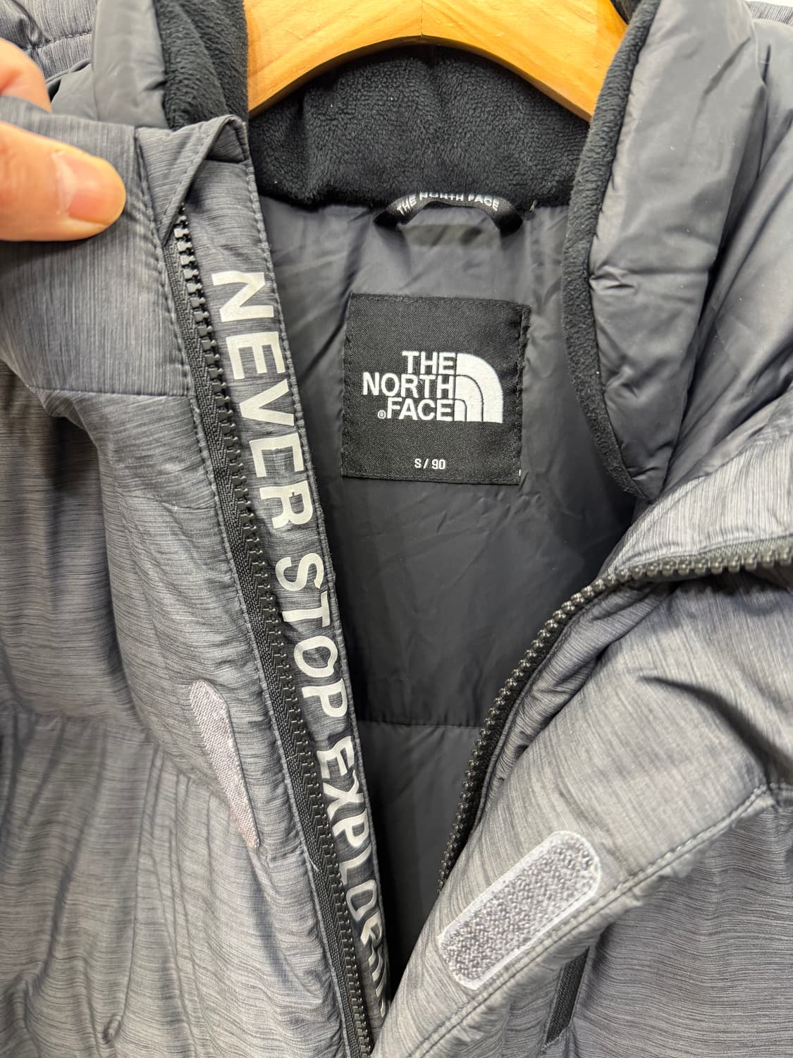 정품) 노스페이스 여성 회색 롱패딩 S 상품이미지7