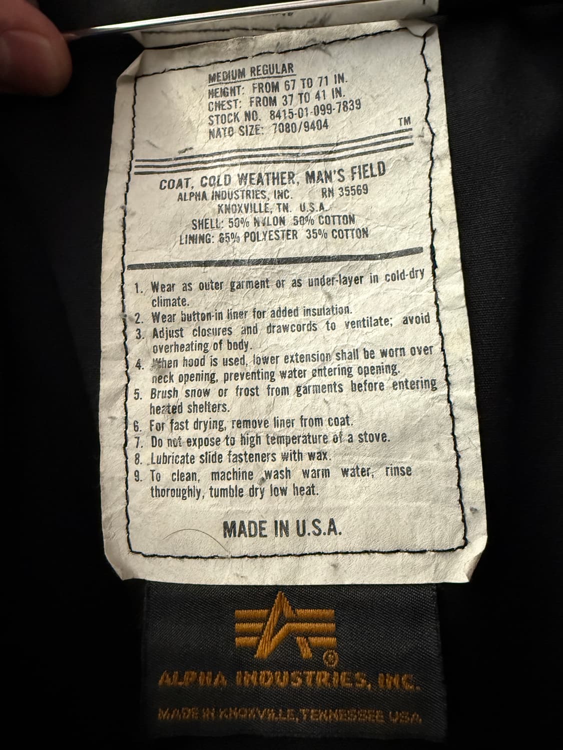 🇺🇸ALPHA INDUSTRIES M65 FIELD JACKET MR 상품이미지4