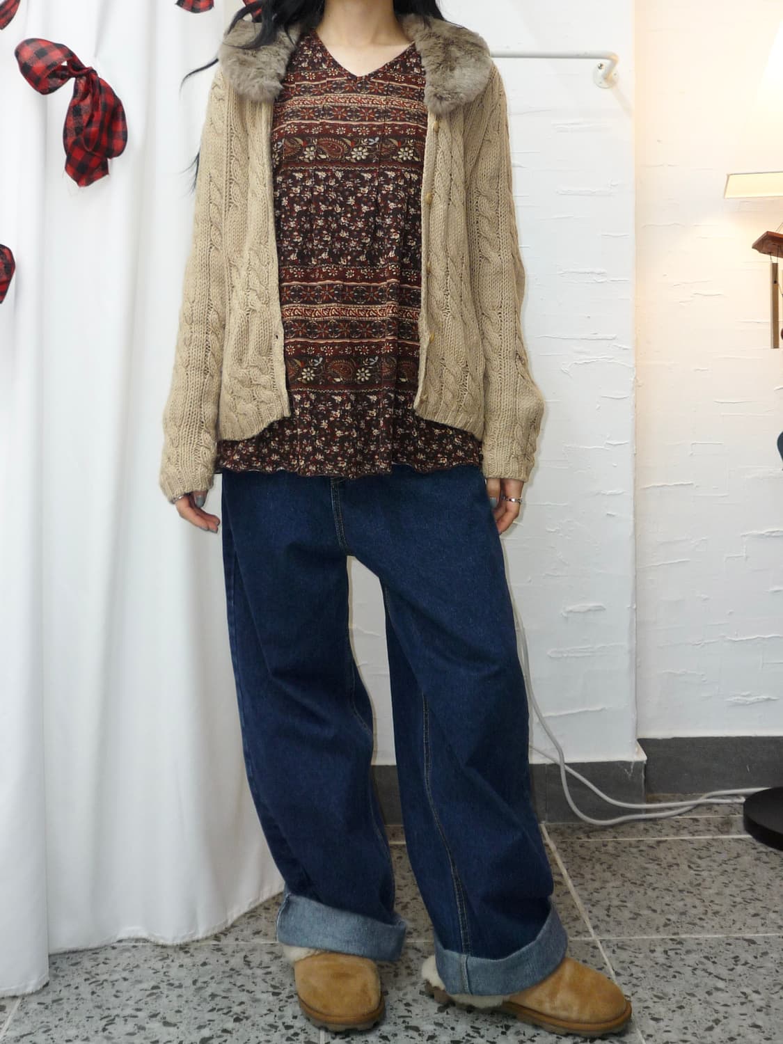 honey camel cozy cardigan 상품이미지3