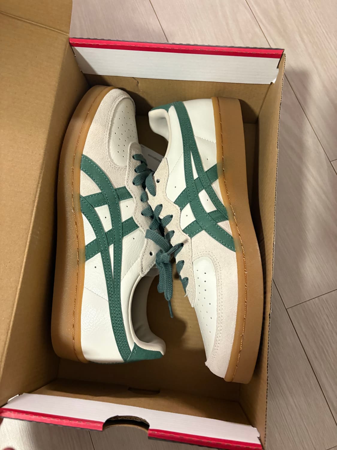 오니츠카 타이거 GSM 255 크림/하이킹 그린 새상품 상품이미지1