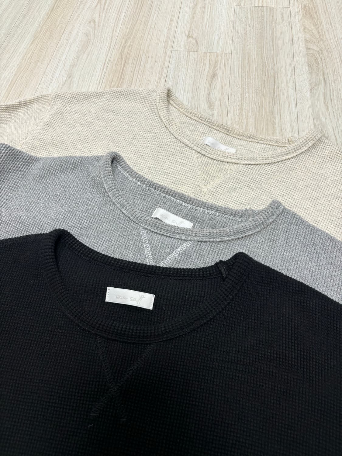 Seasalt Waffle rib long sleeve 오트밀 상품이미지4