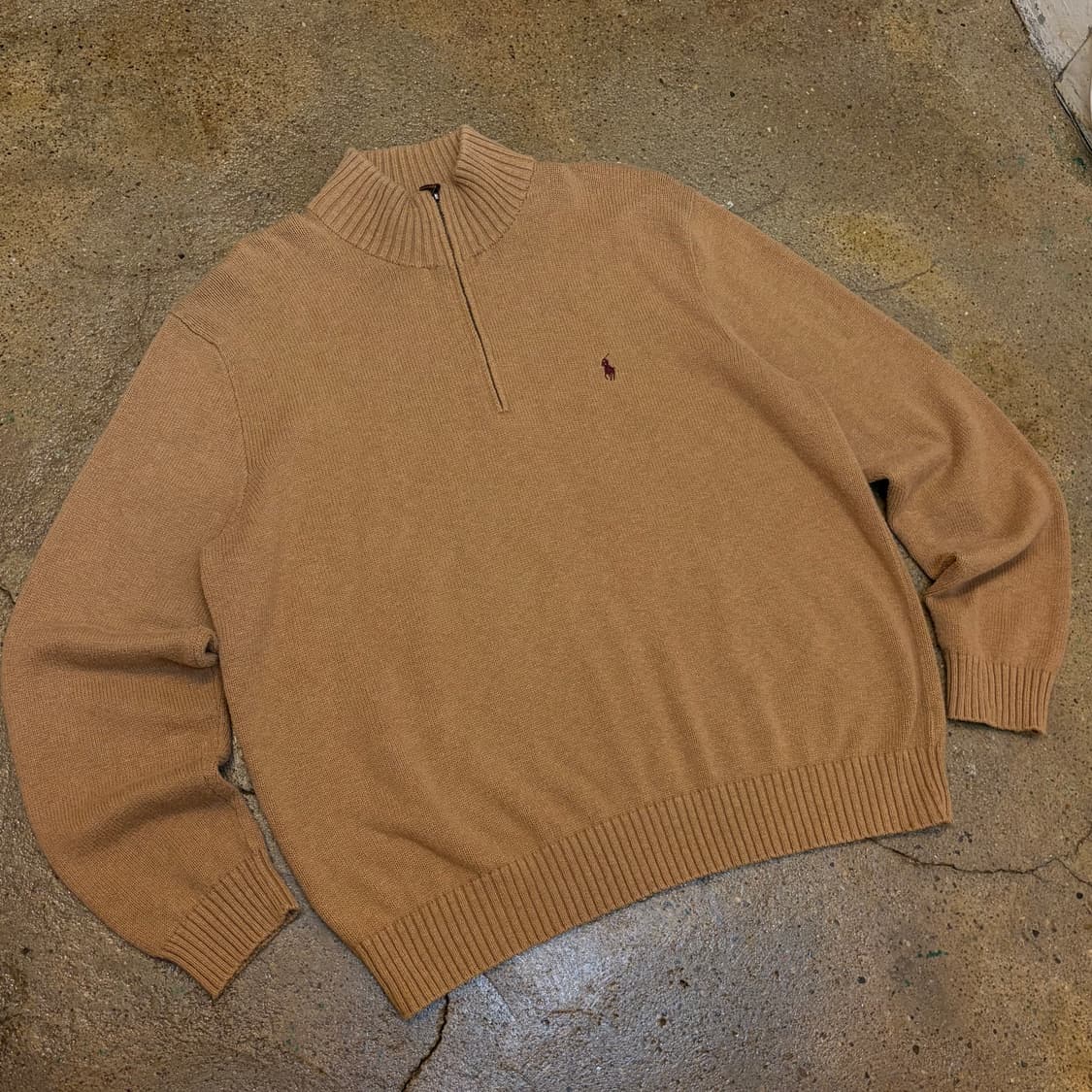 90s USA 빈티지 폴로랄프로렌 헤비코튼 반집업 니트  상품이미지2