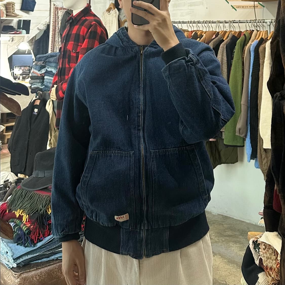 (착용컷) Java 워크 데님 후드 자켓 (98) 상품이미지3