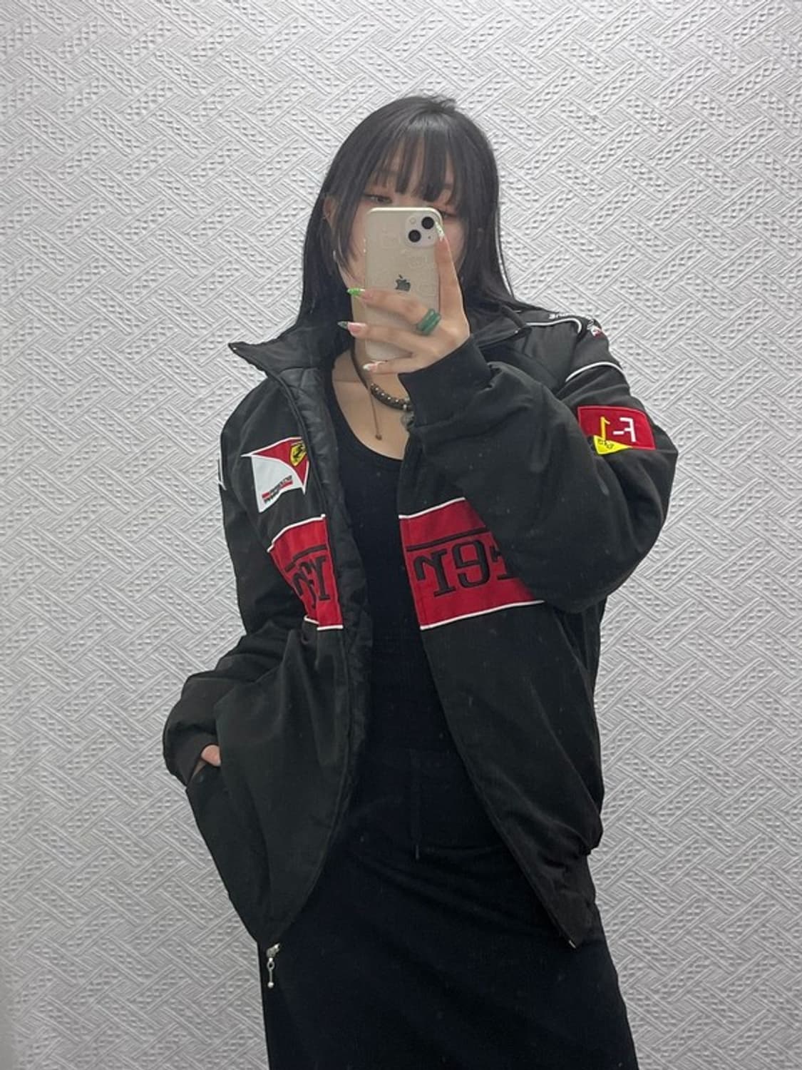 빈티지 페라리 스트릿 모터사이클 레이싱 F1 점퍼 자켓 XL C08935 상품이미지1