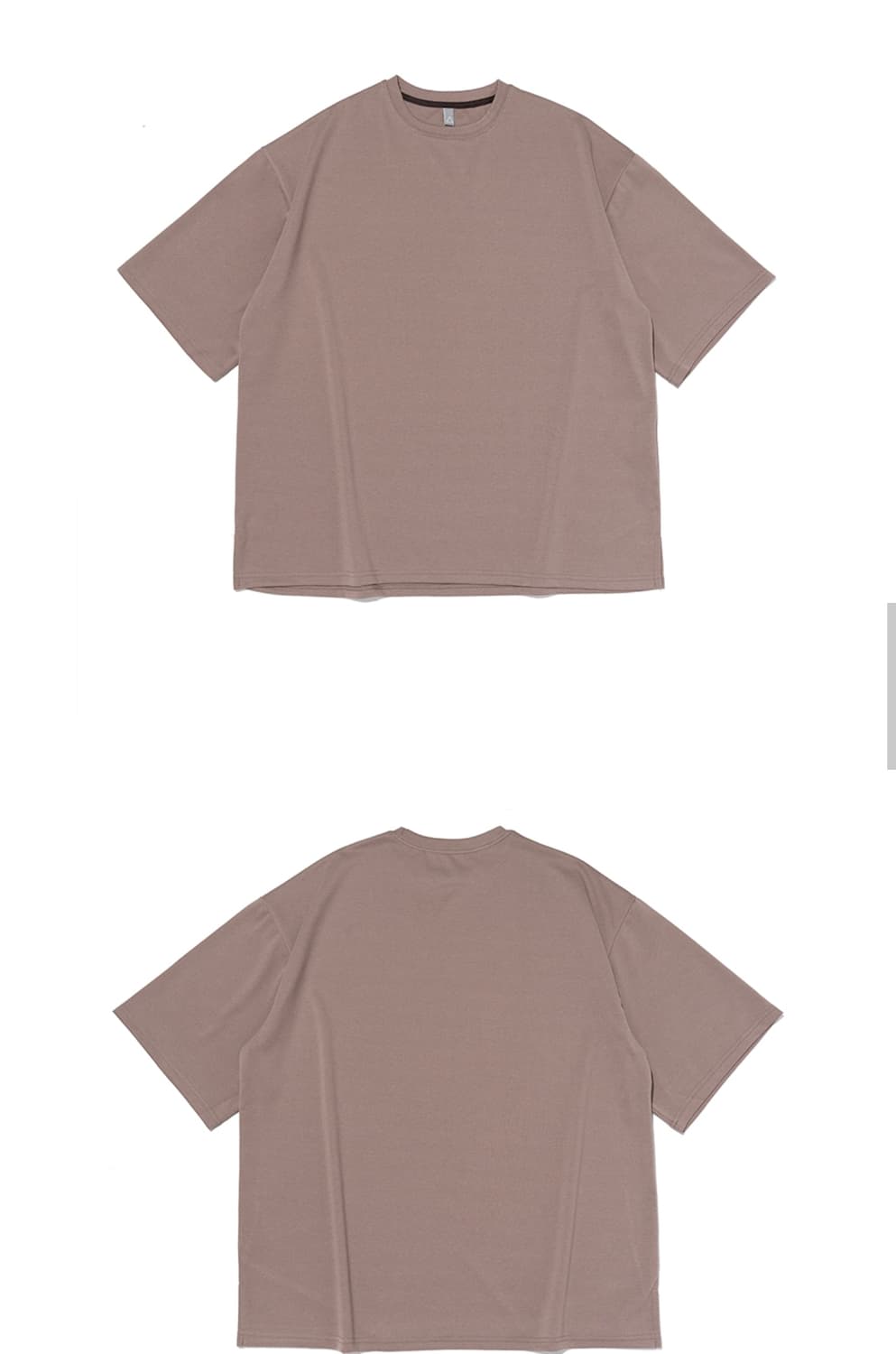 acon 아콘스튜디오 베이직 박스핏 분또 트임 반팔티셔츠 (베이지) 상품이미지1