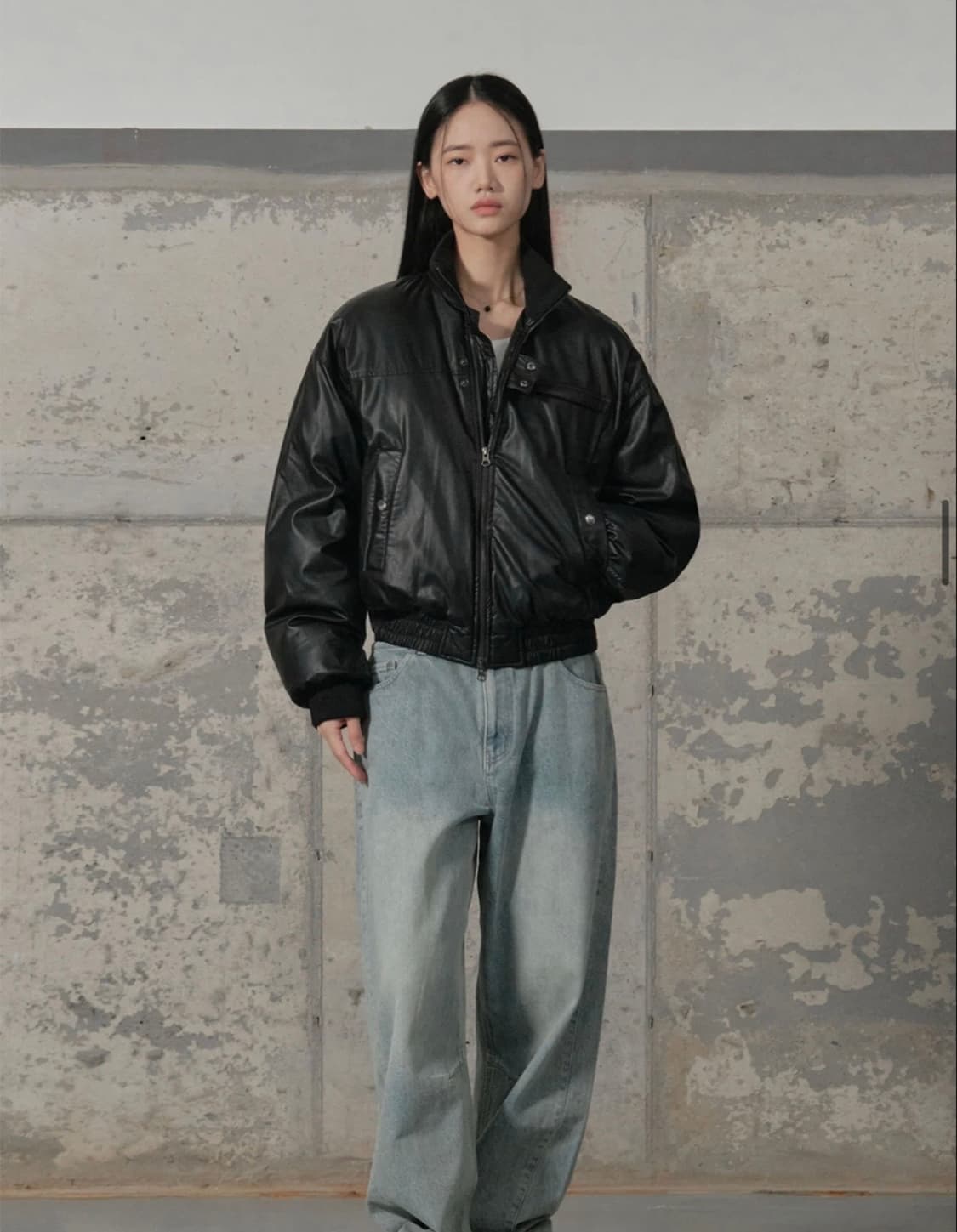 세컨모놀로그 레더 패딩 상품이미지4