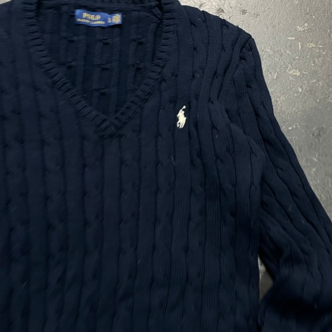 100 폴로 랄프로렌 꽈배기 브이넥 니트 상품이미지2