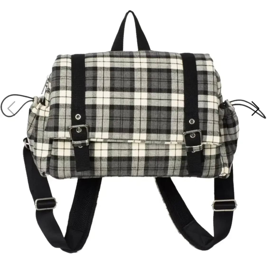 파히섬 네모 체크 백팩 아이보리 상품이미지1