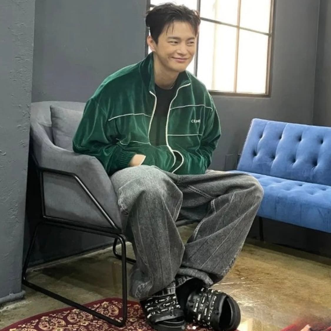 [S+급/XL] 셀린느 벨벳 트레이닝 자켓 집업 그린 상품이미지8