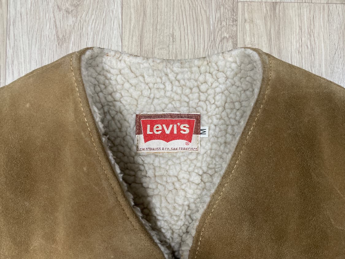 95) LVC원판 70s 리바이스 가죽 웨스턴 양털베스트(멕시코제)RRL 상품이미지3