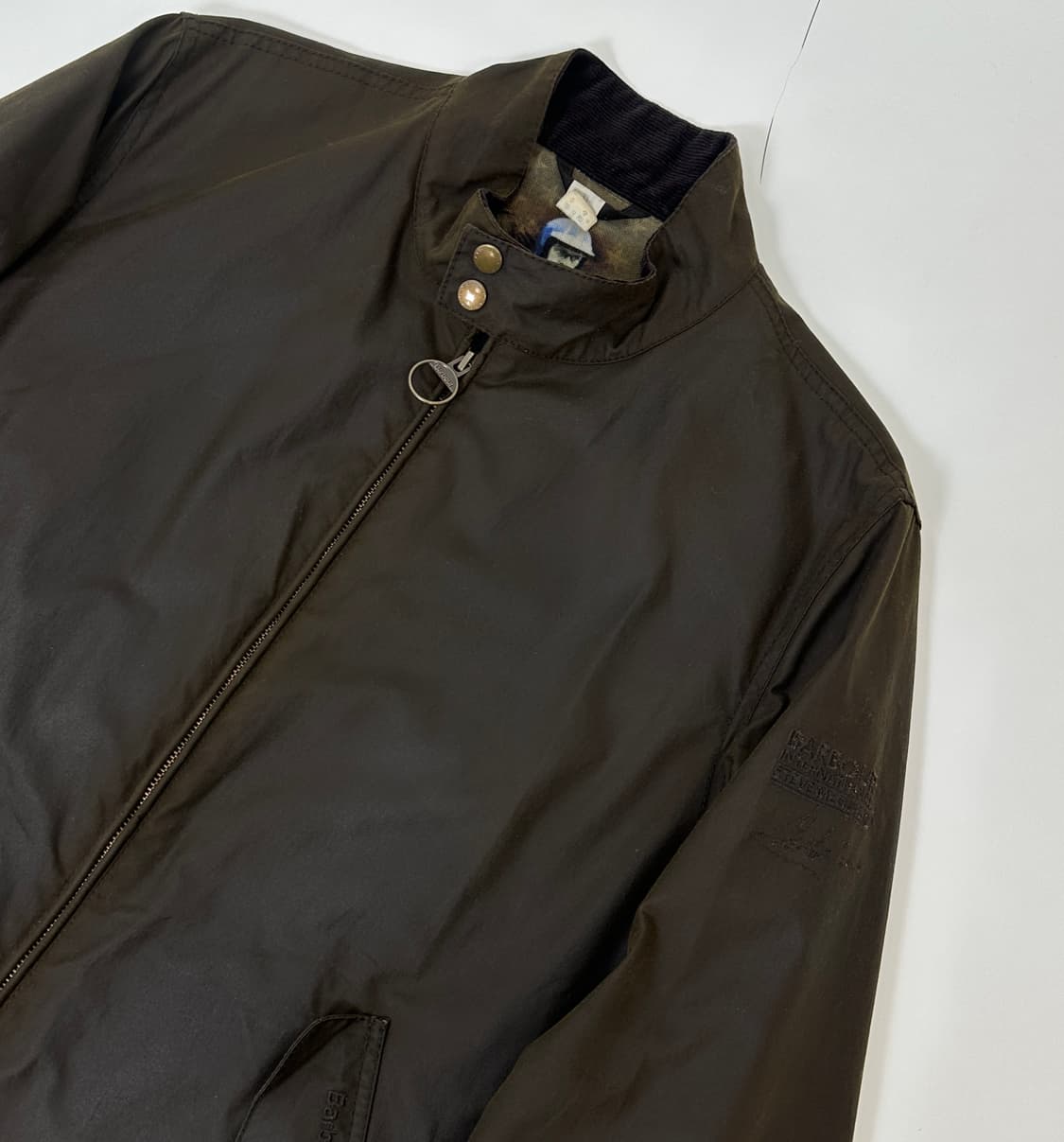 바버 스티브맥퀸 올리브 왁스드자켓 L 상품이미지3