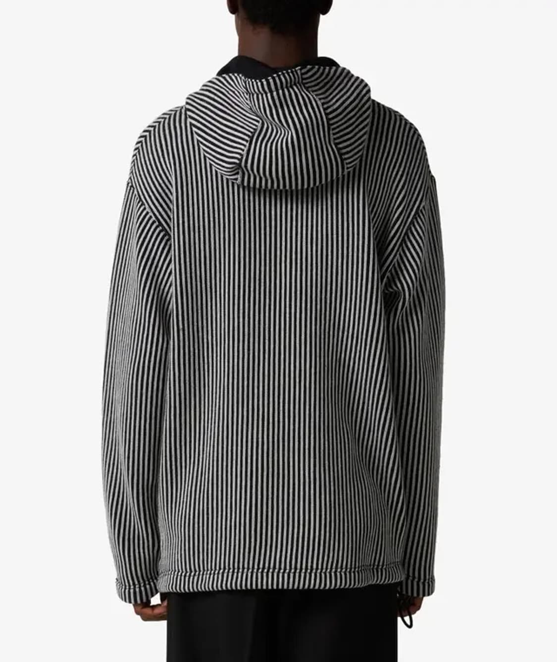 준야와타나베 24aw 천축 스트라이프 우레탄 스웨이드 집업후디 상품이미지4