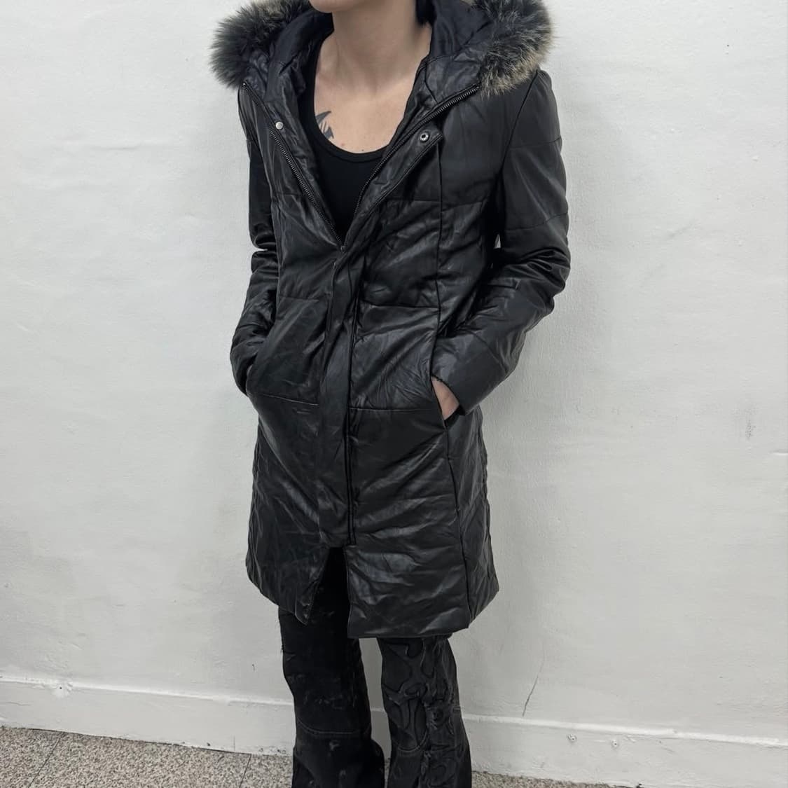 V-kei fur fake leather coat  상품이미지3