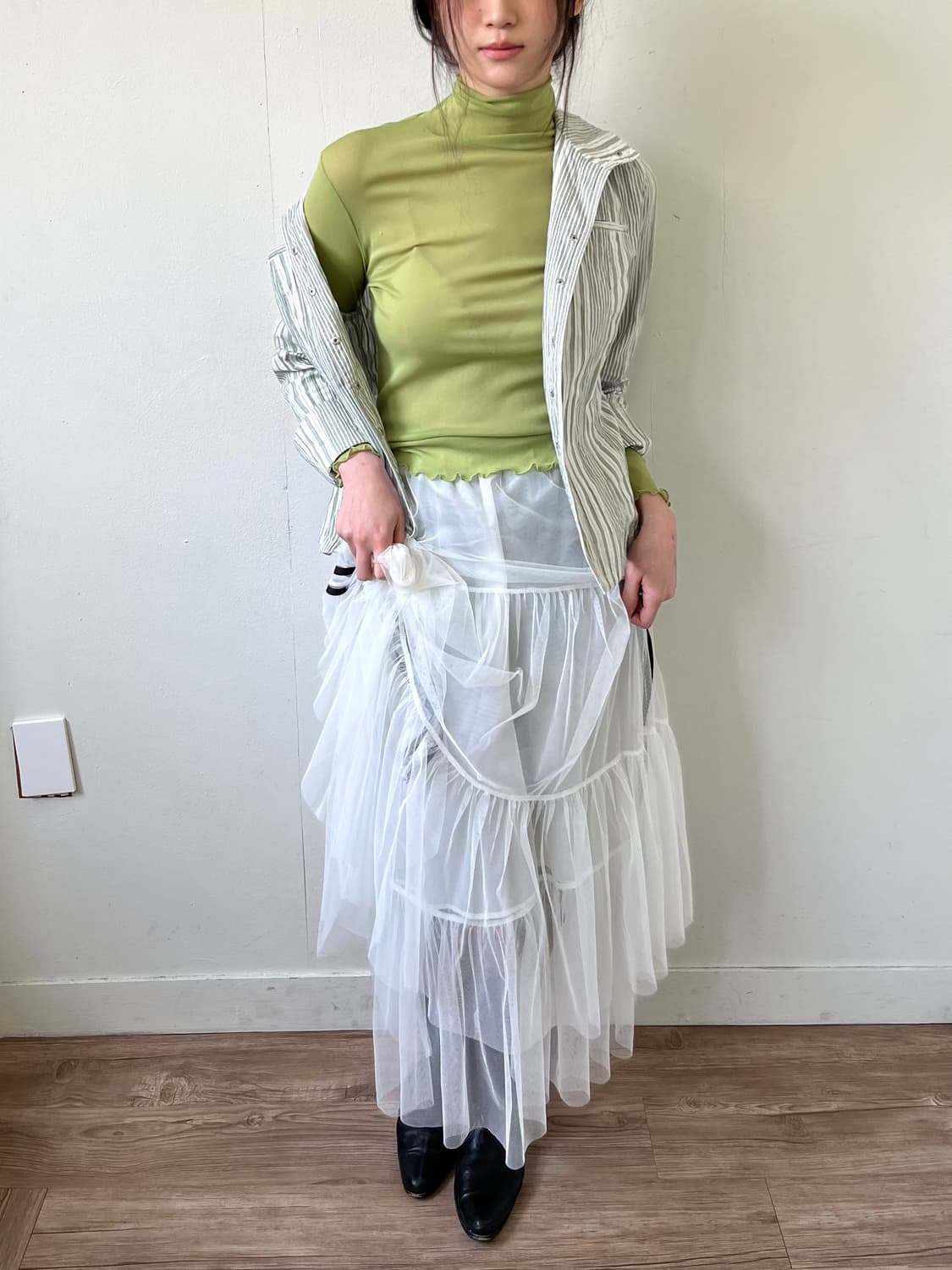 Radarista 트랙 롱 스커트 상품이미지5