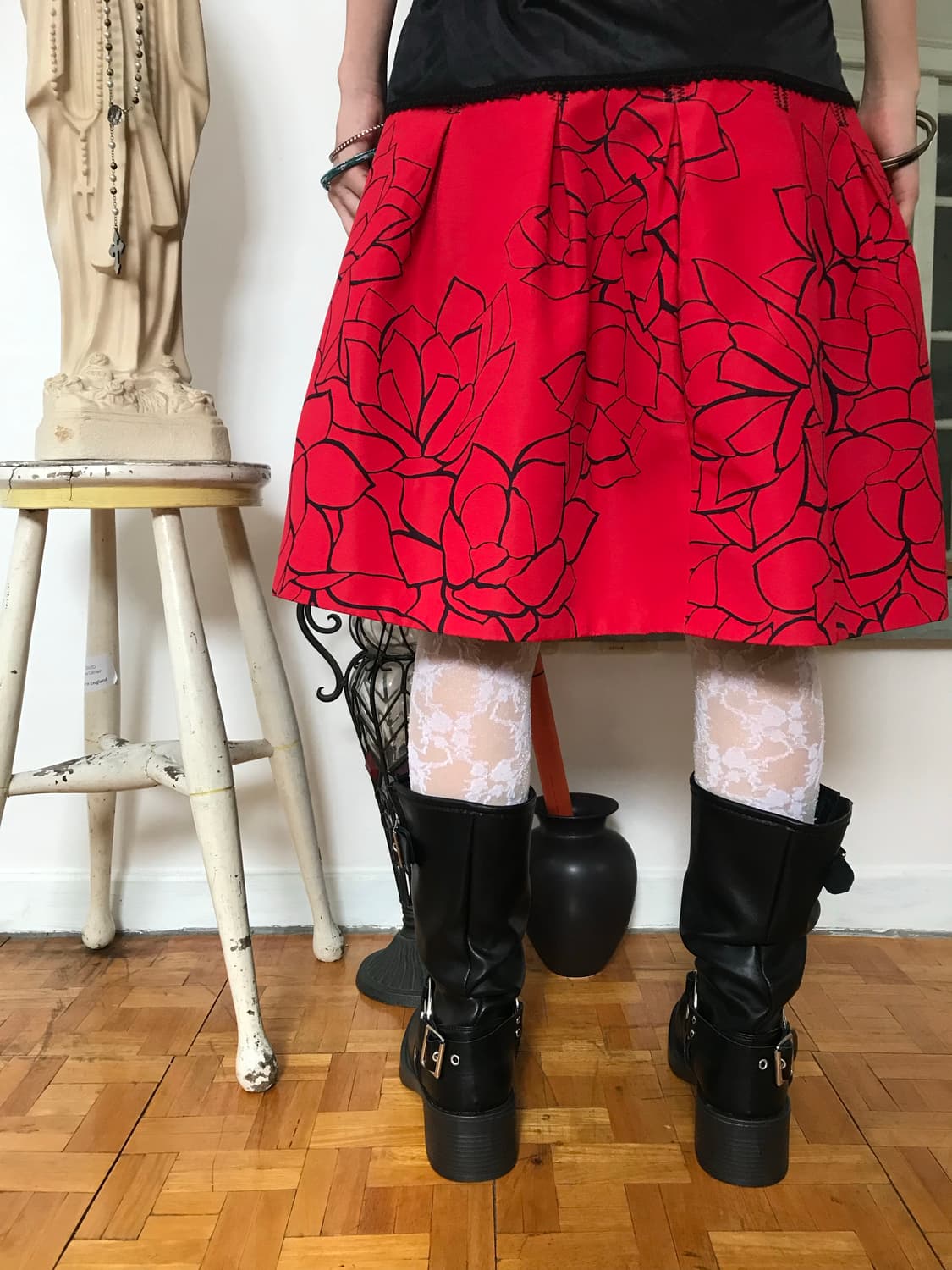 vintage gap red pattern skirt  상품이미지2
