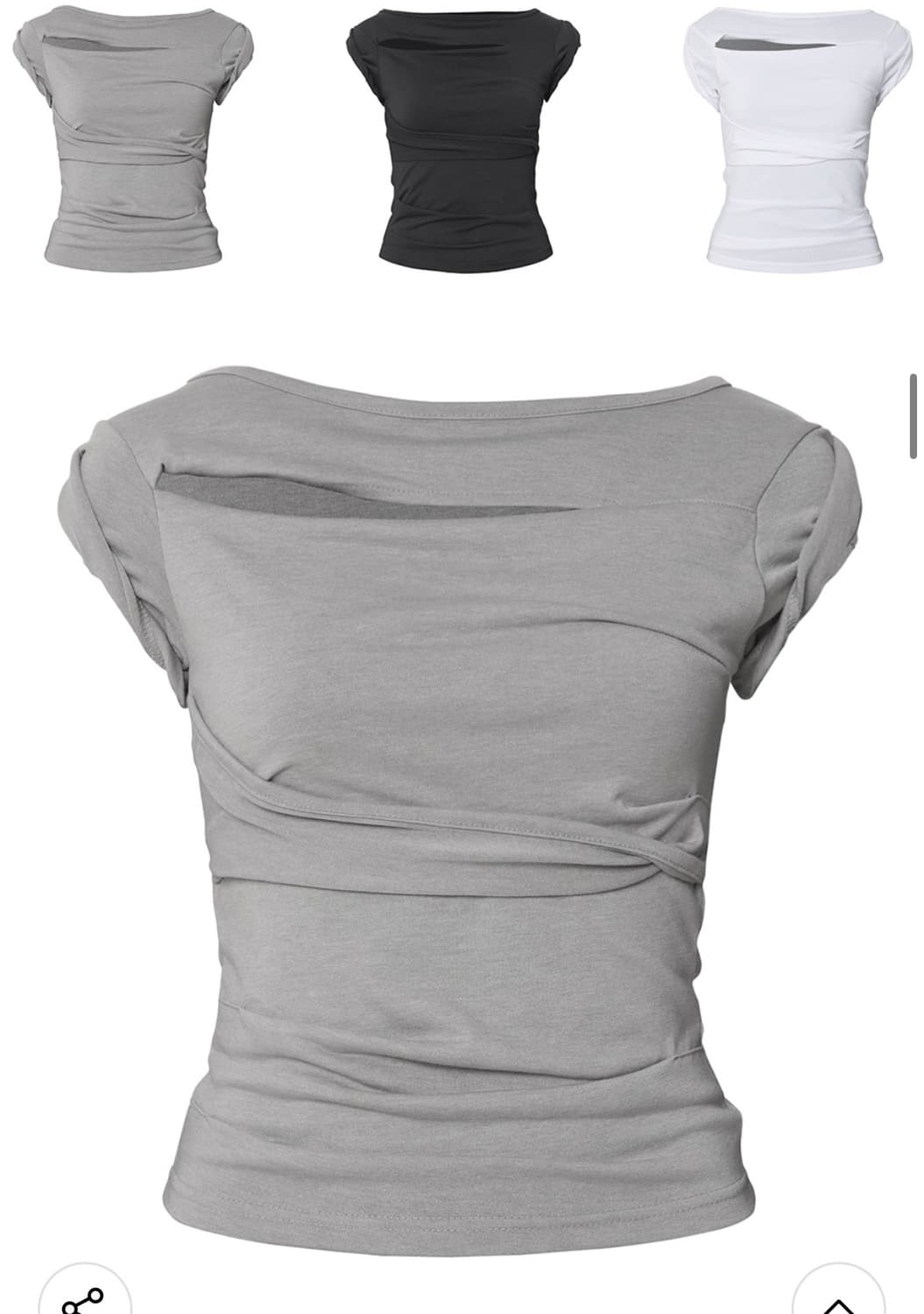 플레어업 Asymmetrical Draped Roll-Up T-Shirt 상품이미지6