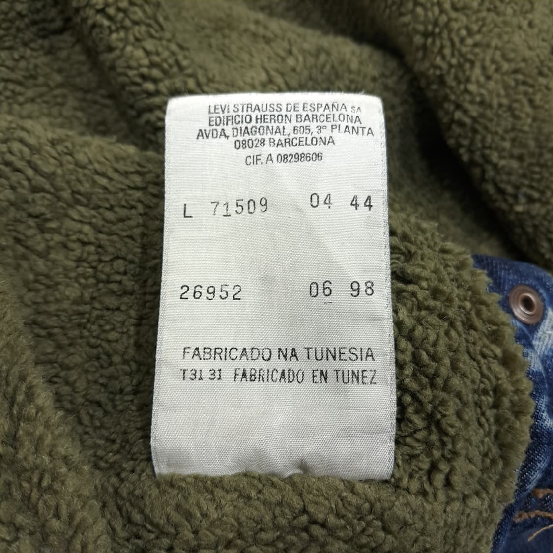 CL235 L 리바이스 90s 튀니지판 쉐르파 지퍼 트러커 자켓 상품이미지5