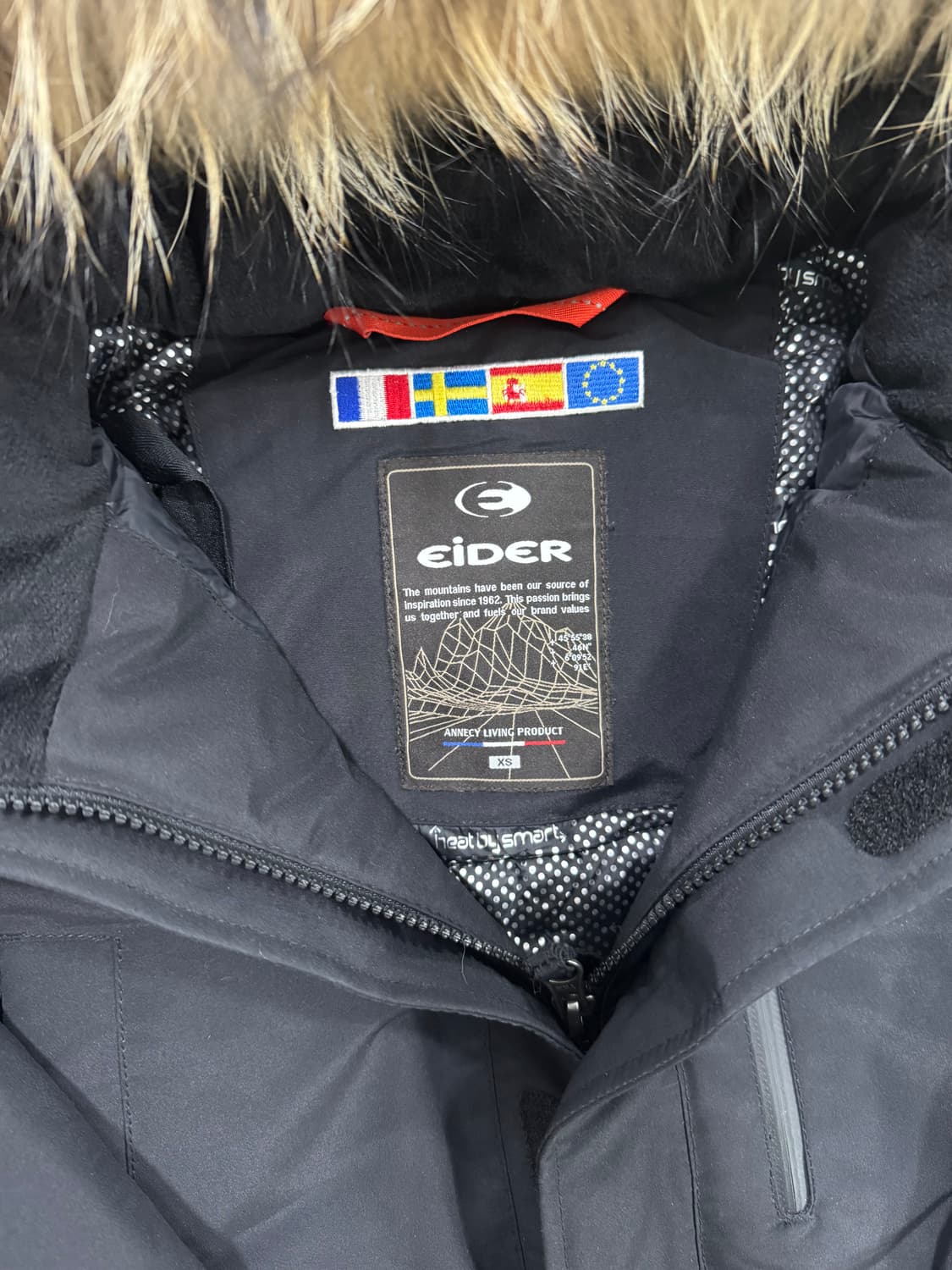 아이더 스텔라 다운 라쿤퍼 자켓 패딩 XS 상품이미지2