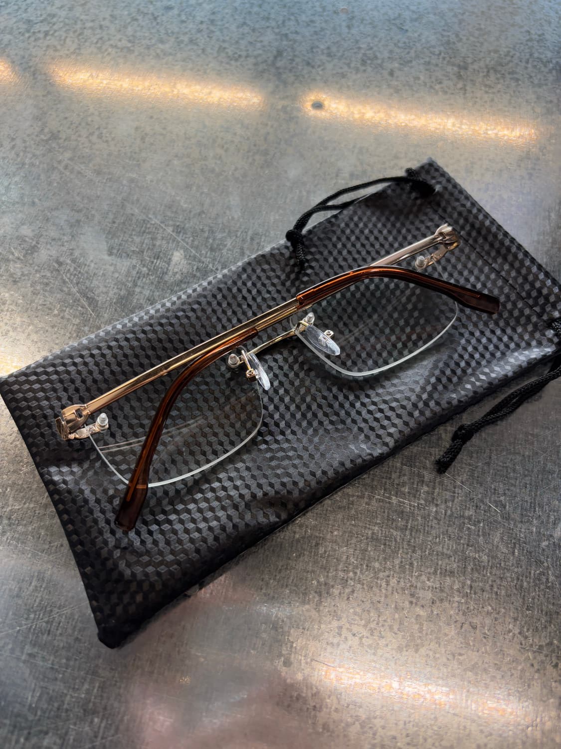 JPN 골드브라운 무테 안경 상품이미지2