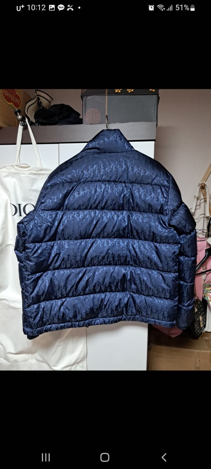 디올 패딩 오블리크 52 사이즈 네이비 거의 새것 급처 상품이미지4