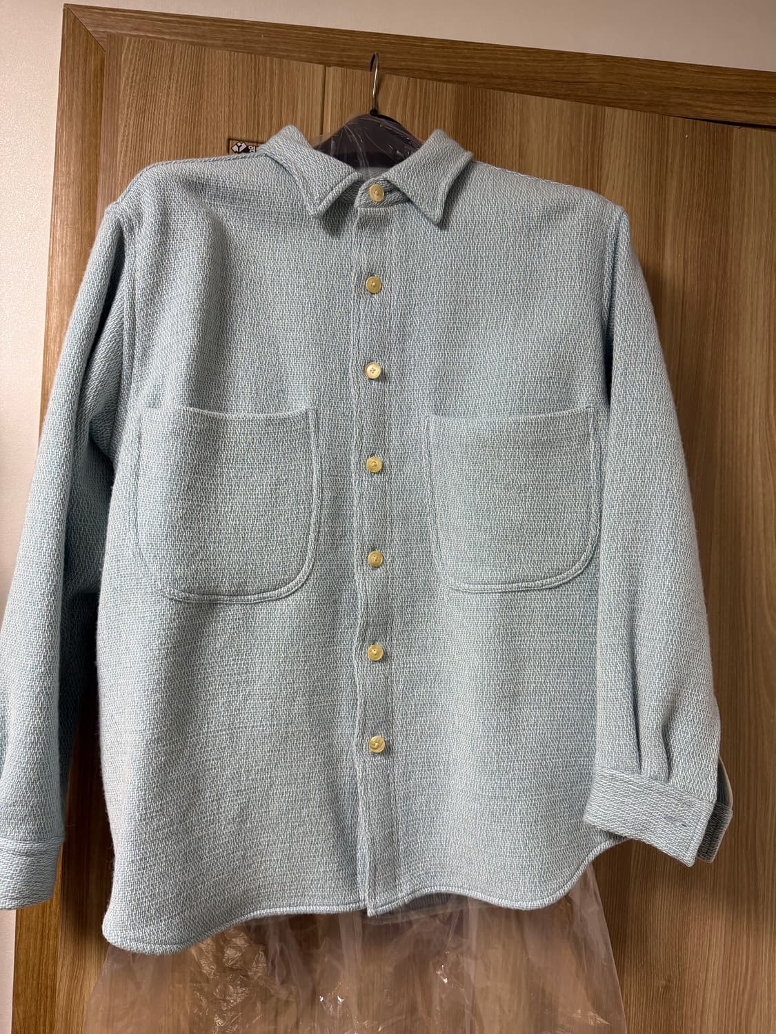 [3]오라리 22aw 셔틀랜드 울 오가닉 셔츠 블루종 상품이미지1