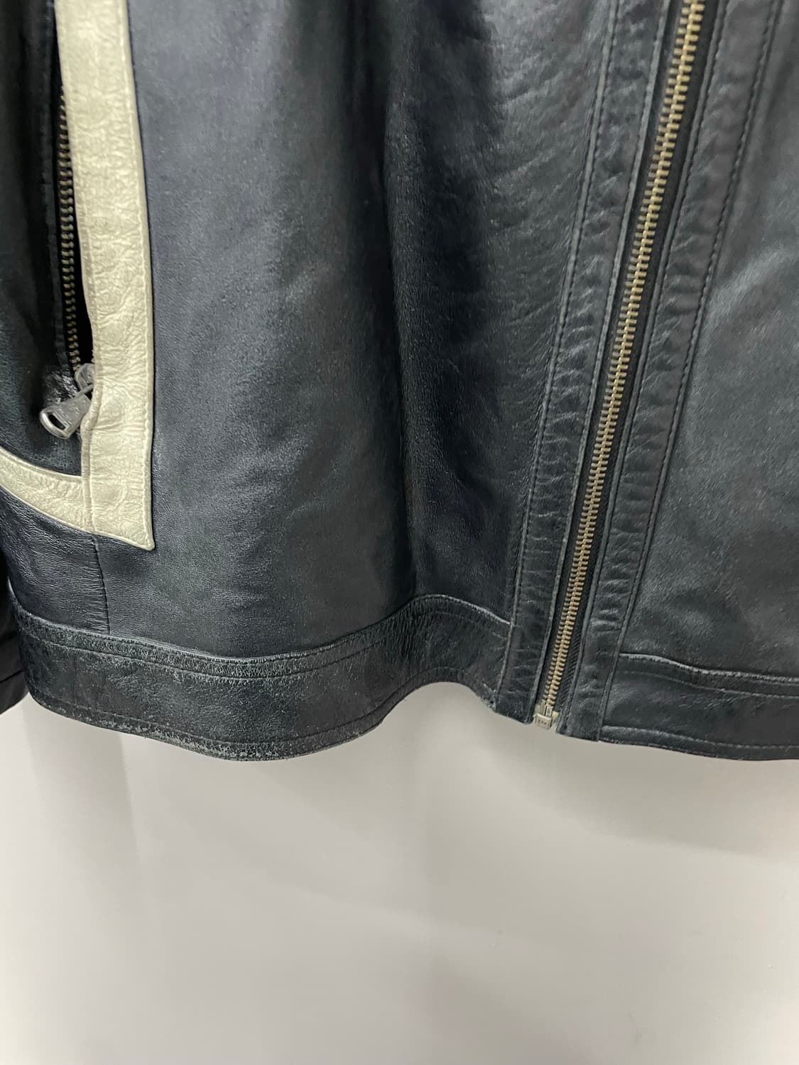 후부 빅로고 바이커 레더자켓 H1095 상품이미지7