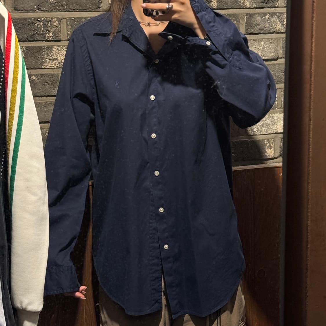 M) 폴로 랄프로렌 클래식핏 옥스포드 네이비 셔츠 큐알탭 신형 상품이미지9