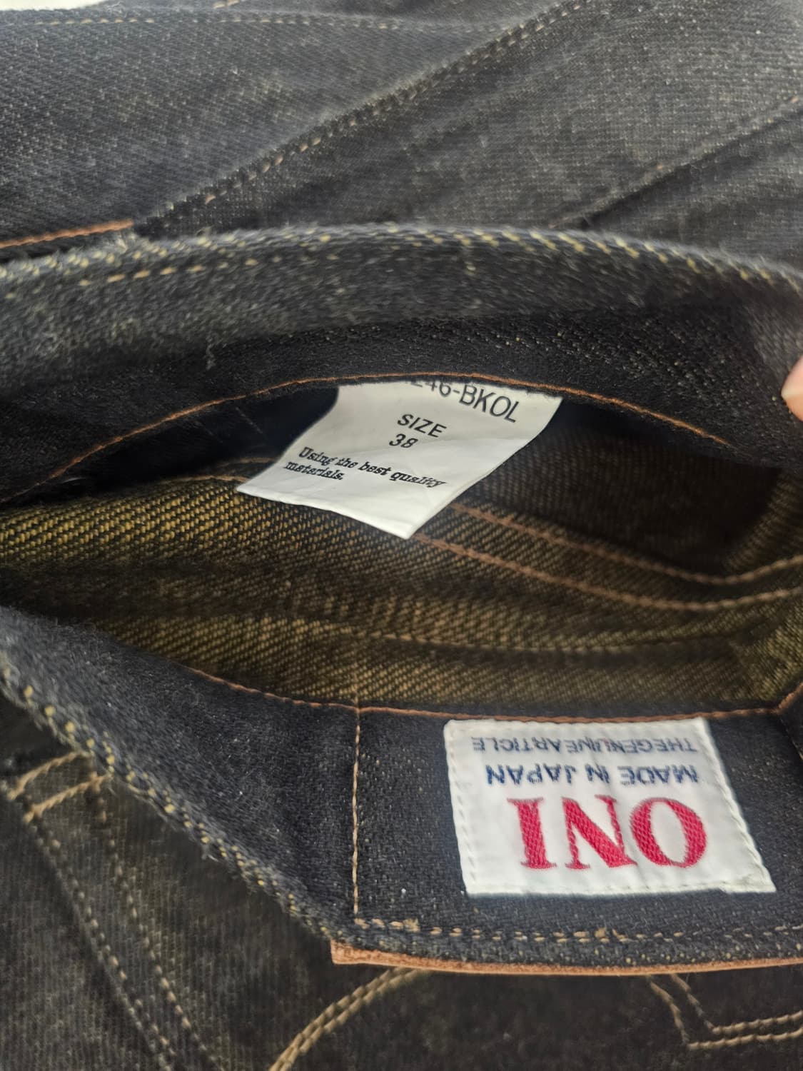 오니 데님 oni denim 246 bkol 12.5oz 셀비지 38 상품이미지6