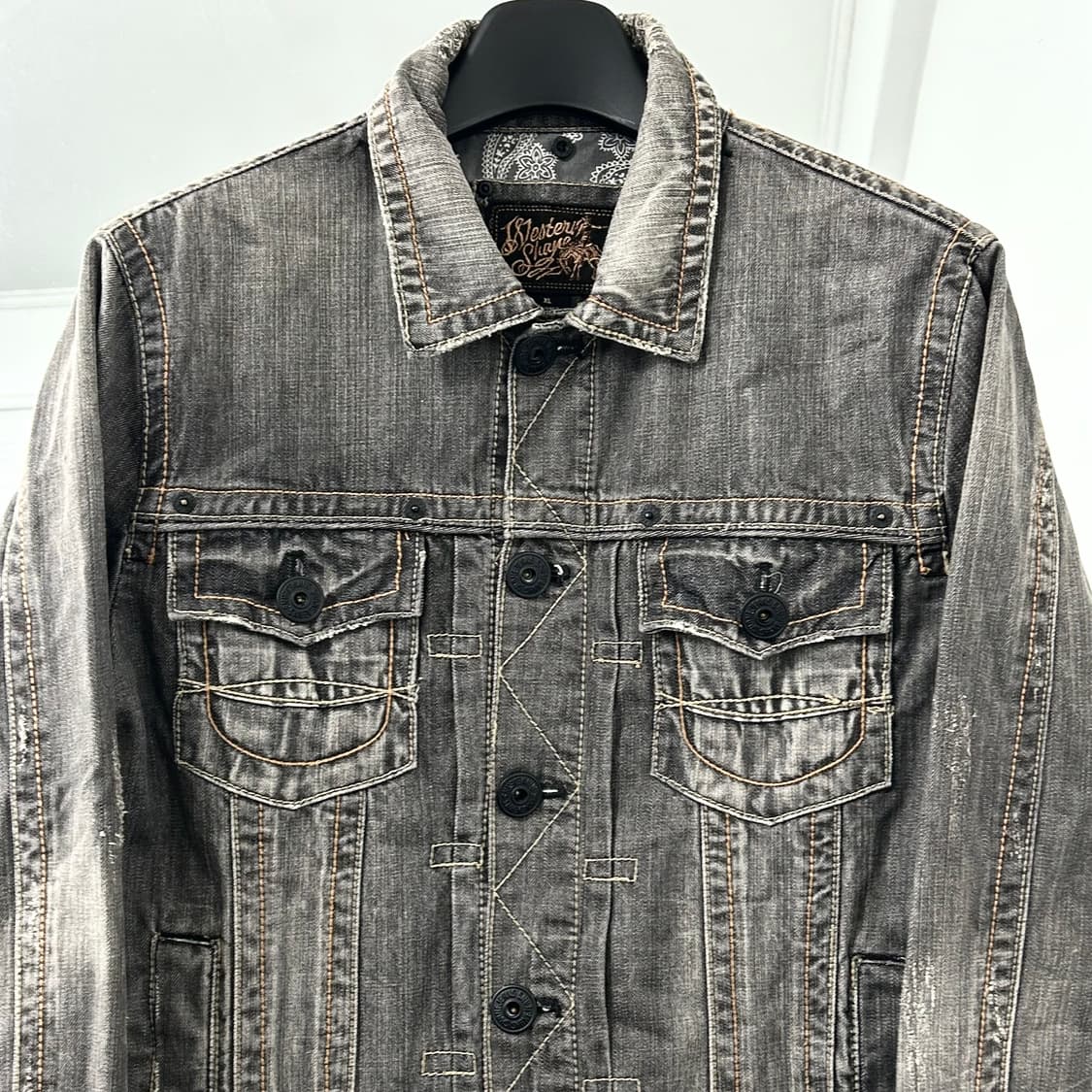 Shane Jeans 흑청 데미지 데님 자켓 상품이미지6
