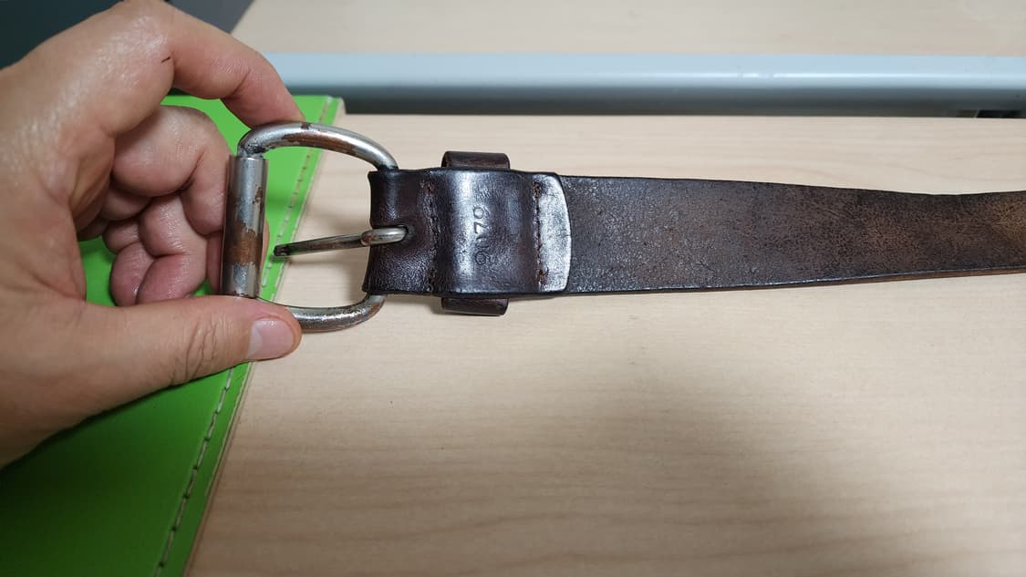 빈티지 브라운 통가죽 벨트 상품이미지6