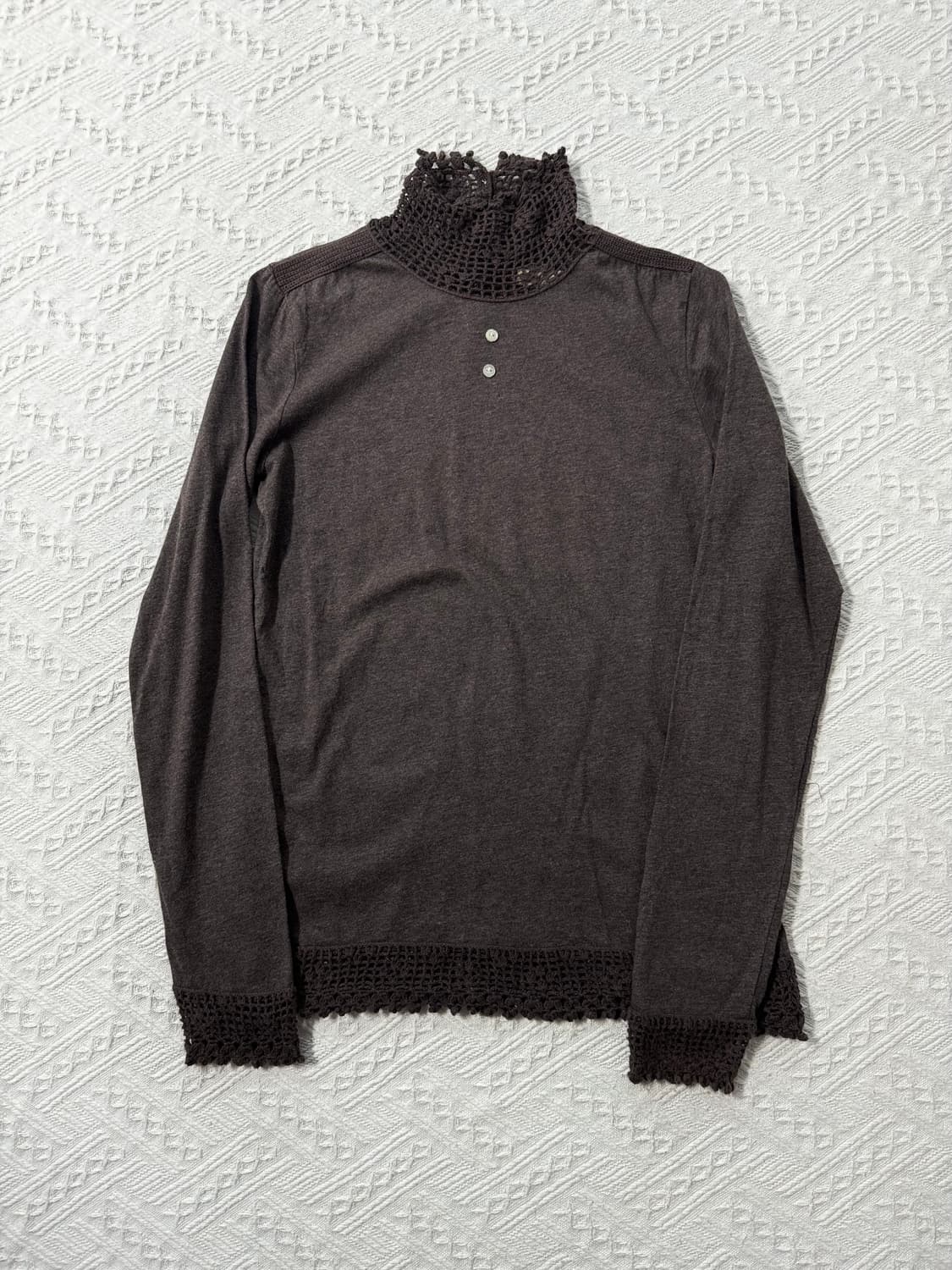 레이스 모티프 버튼 폴라넥 원피스 2pcs SET 상품이미지5