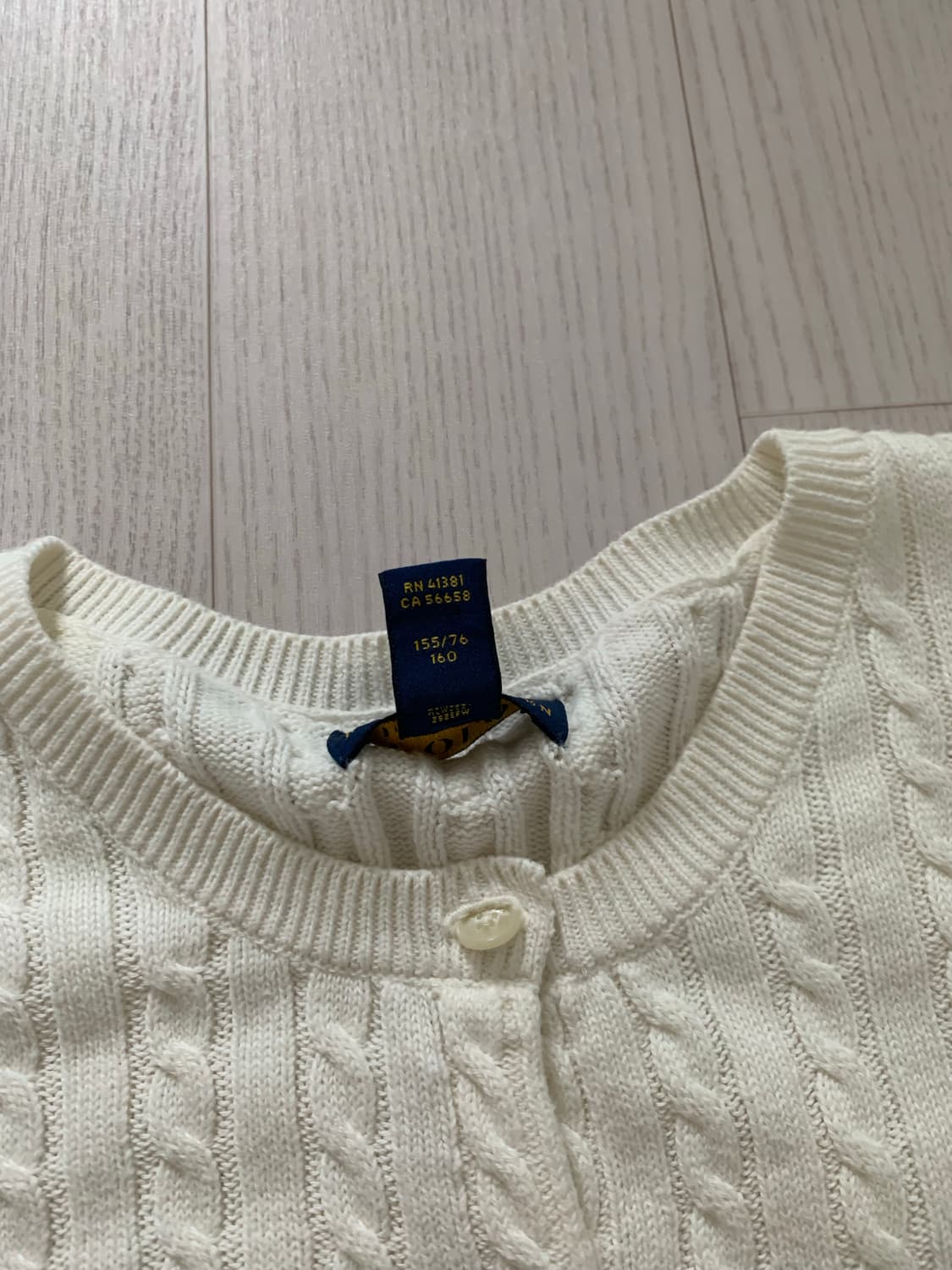 폴로 랄프로렌 포니로고 화이트 케이블 니트 가디건 상품이미지8