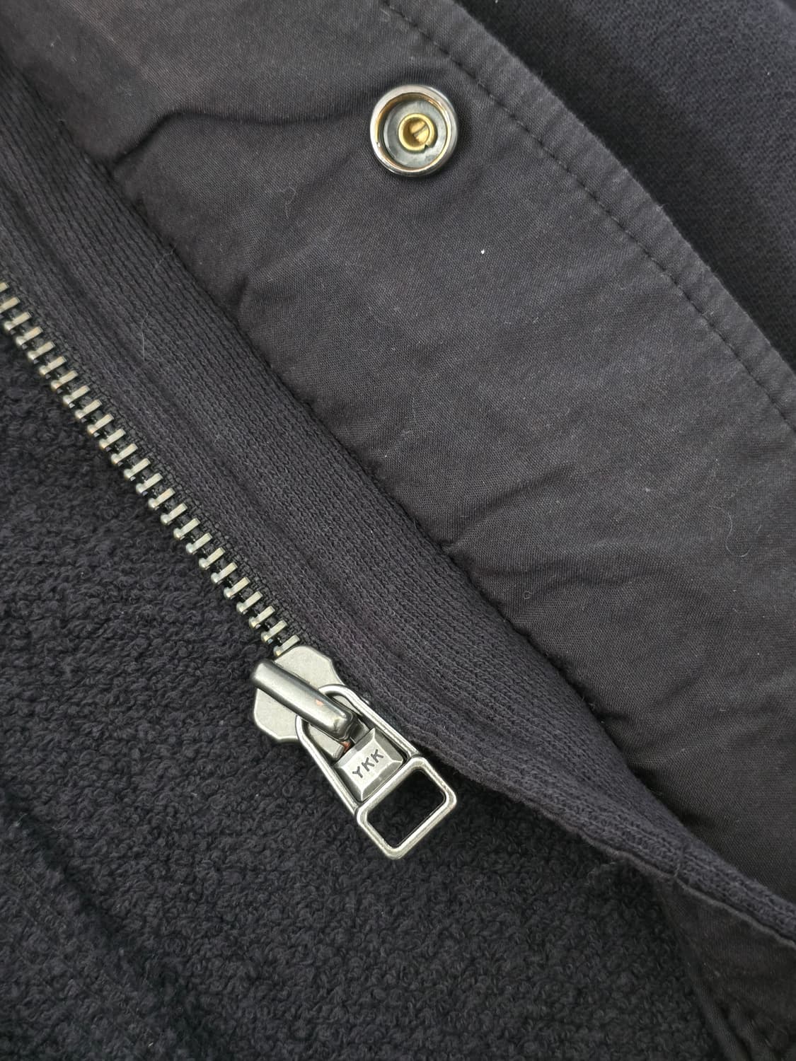 Diesel 디젤 아카이브 레더패치 후드 코트 블랙 M  상품이미지6