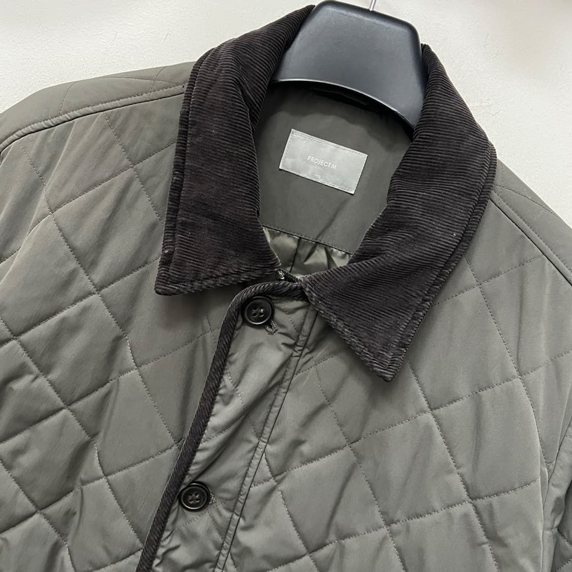 프로젝트엠 코듀로이 카키 미디 퀼팅 자켓 105 상품이미지3
