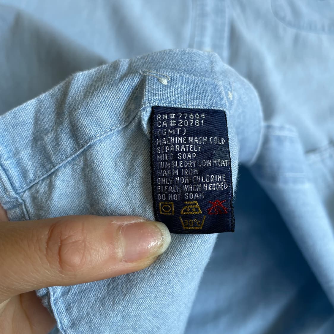 타미힐피거 원포켓 연청 데님 셔츠 XL 상품이미지8