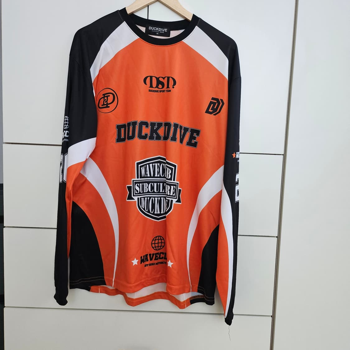 (실착1회) 덕다이브 메쉬 롱슬리브 오렌지 XL 상품이미지1