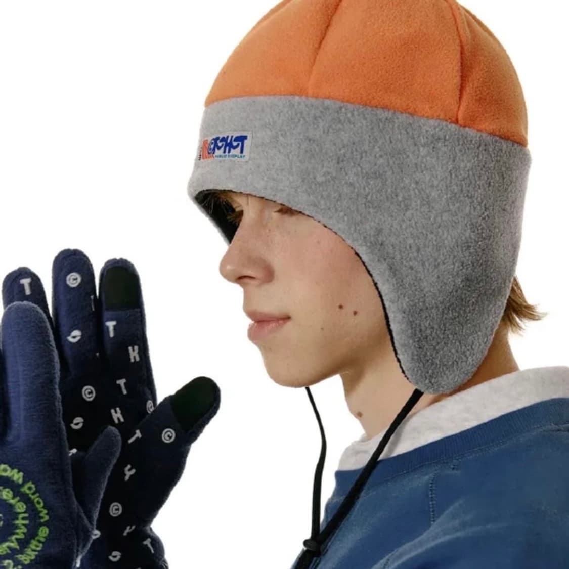 테켓 레코딩 플리스 이어플랩 비니 오렌지 삽니다!! 상품이미지2