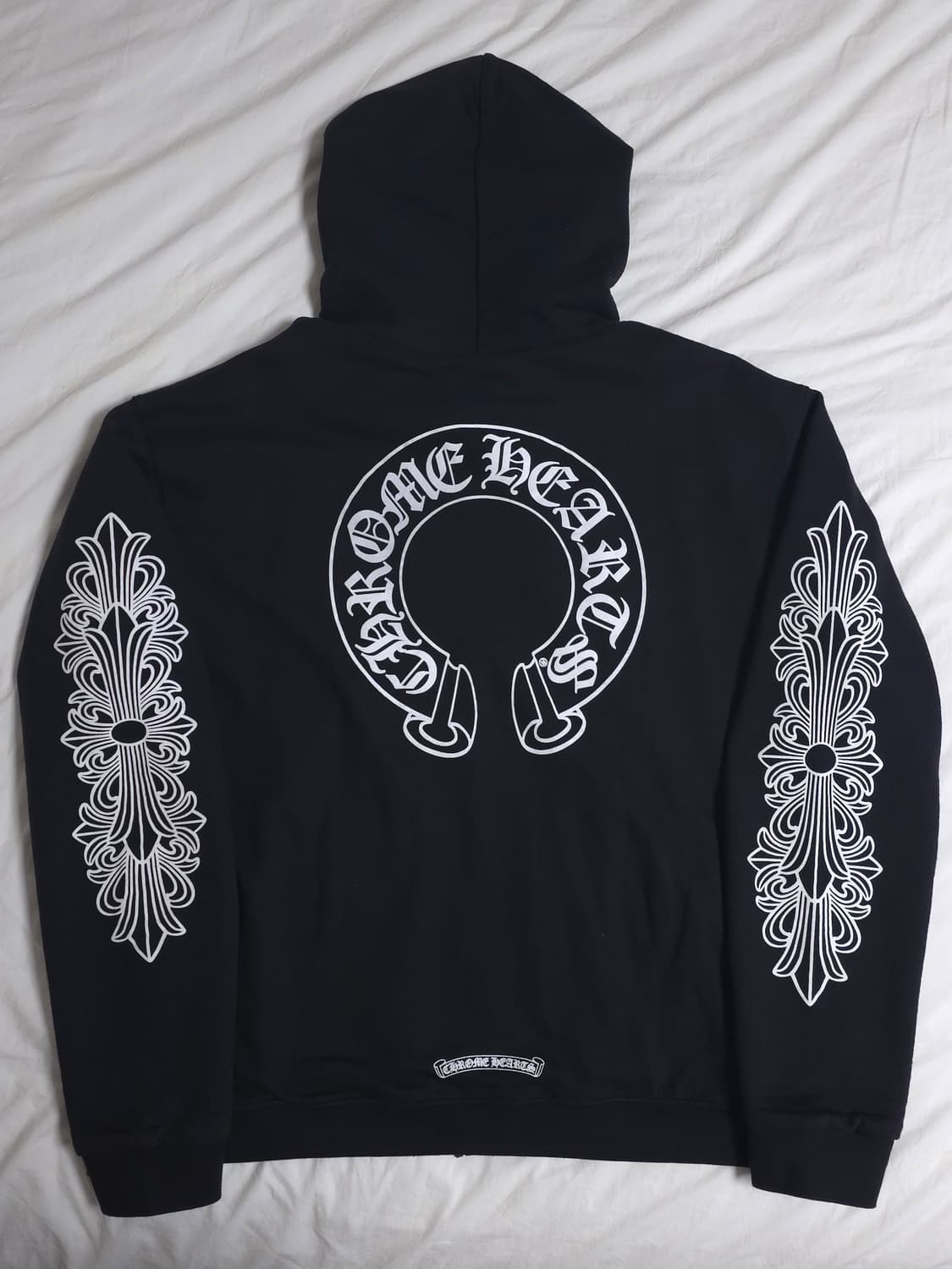 [XL] 크롬하츠 홀스슈 플로랄 헤비웨이트 후드집업 블랙 상품이미지3