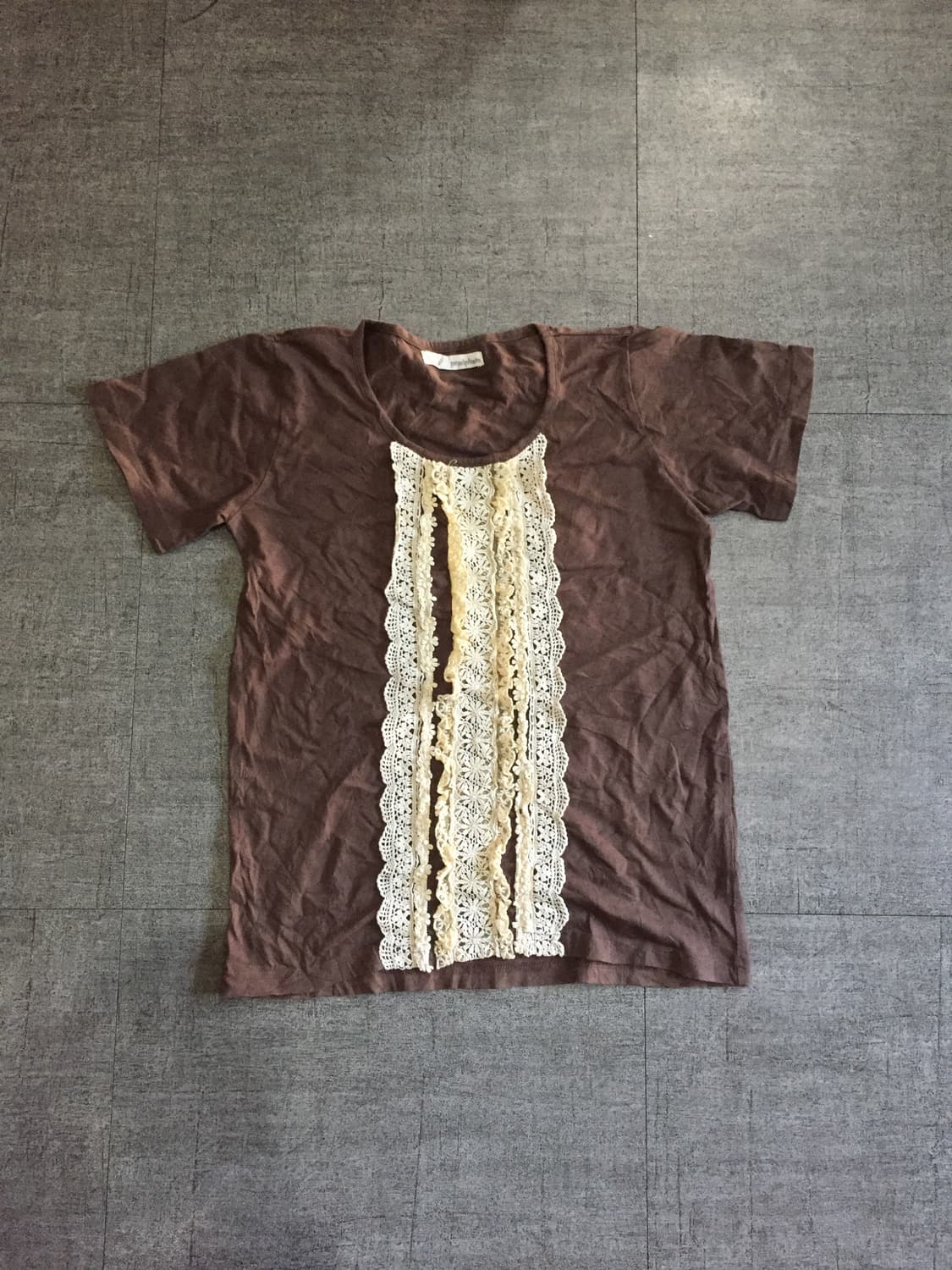 일본빈티지 Inhz 하구미모리걸 바선생 초코대대장 플라워디테일 반팔티셔츠 상품이미지1