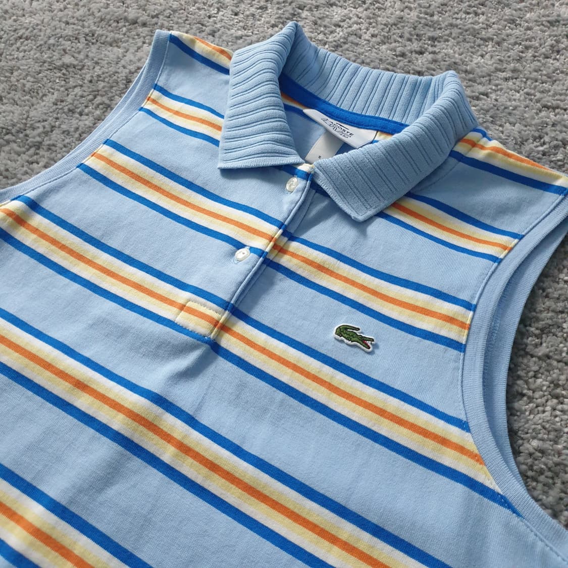 [무료배송] LACOSTE 스트라이프 민소매 폴로 티셔츠 상품이미지3