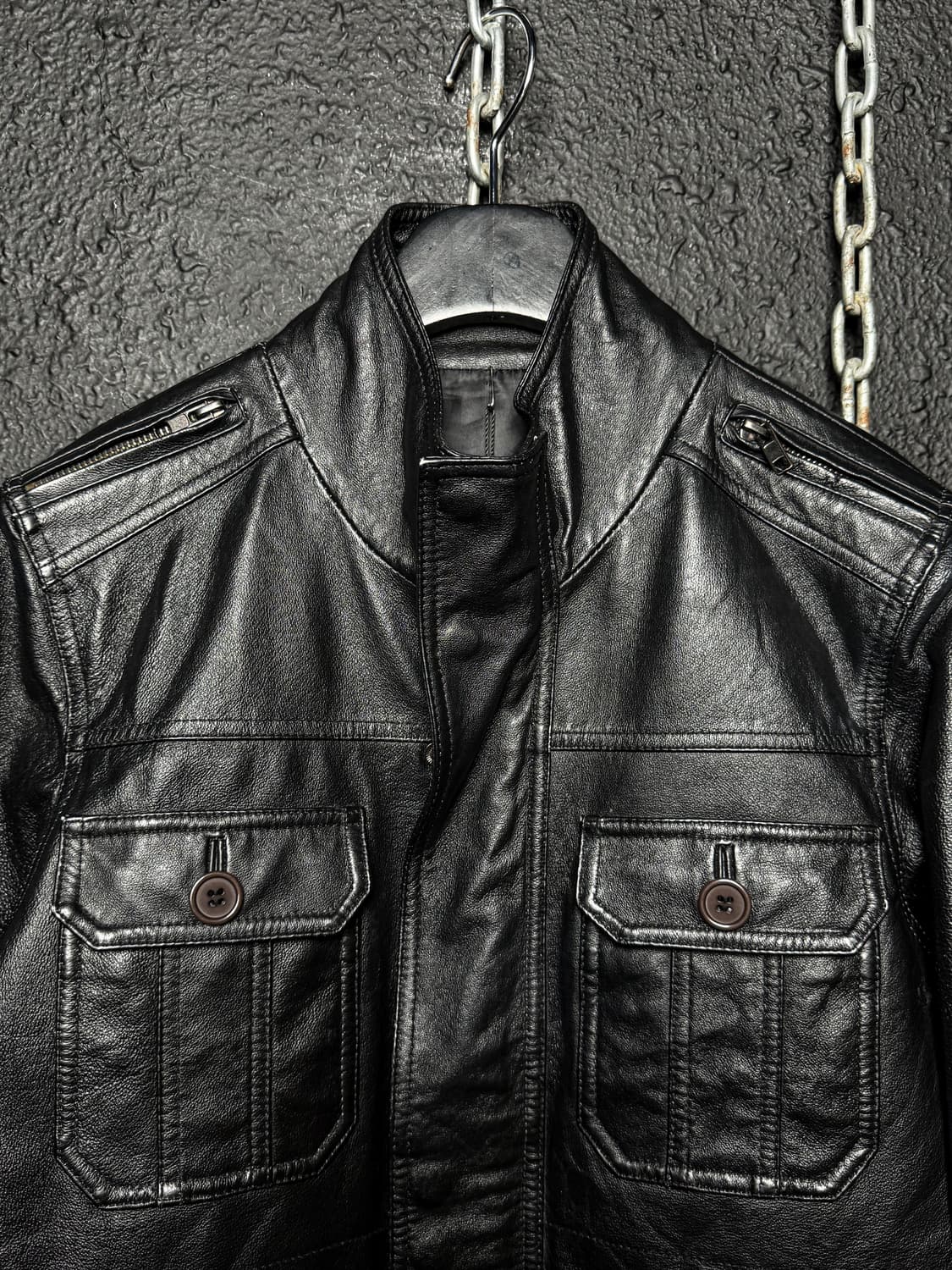 Japanese Multi Pocket Leather Jacket 상품이미지6