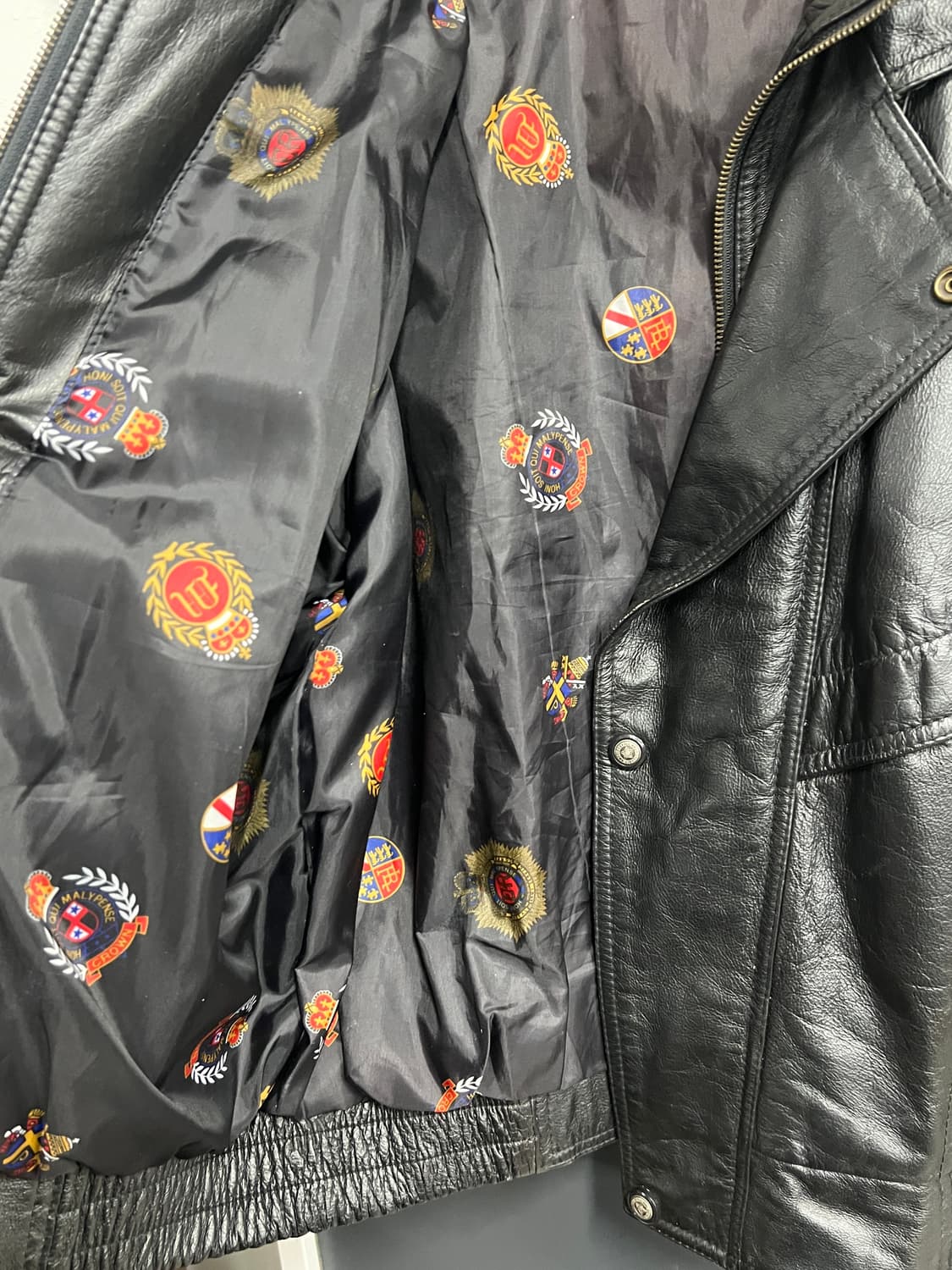 90s Vintage 빈티지 하이넥 봄버 소가죽 자켓 상품이미지5